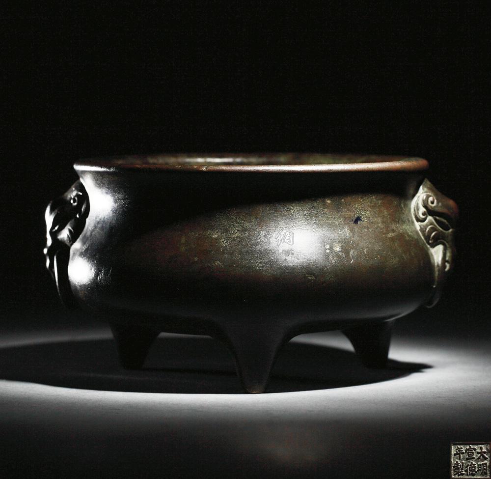 【清 双象耳三足铜香炉】拍卖品_图片_价格_鉴赏_铜器_雅昌艺术品拍卖