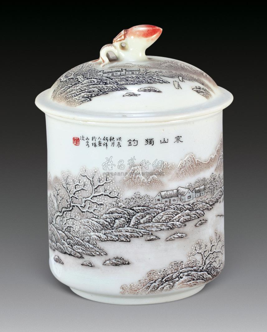 【何许人款粉彩雪景盖杯】拍卖品_图片_价格_鉴赏_现当代及其它瓷器