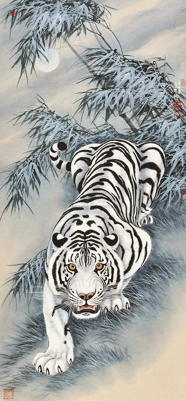 【白虎图 立轴 纸本】拍卖品_图片_价格_鉴赏_绘画_雅昌艺术品拍卖网