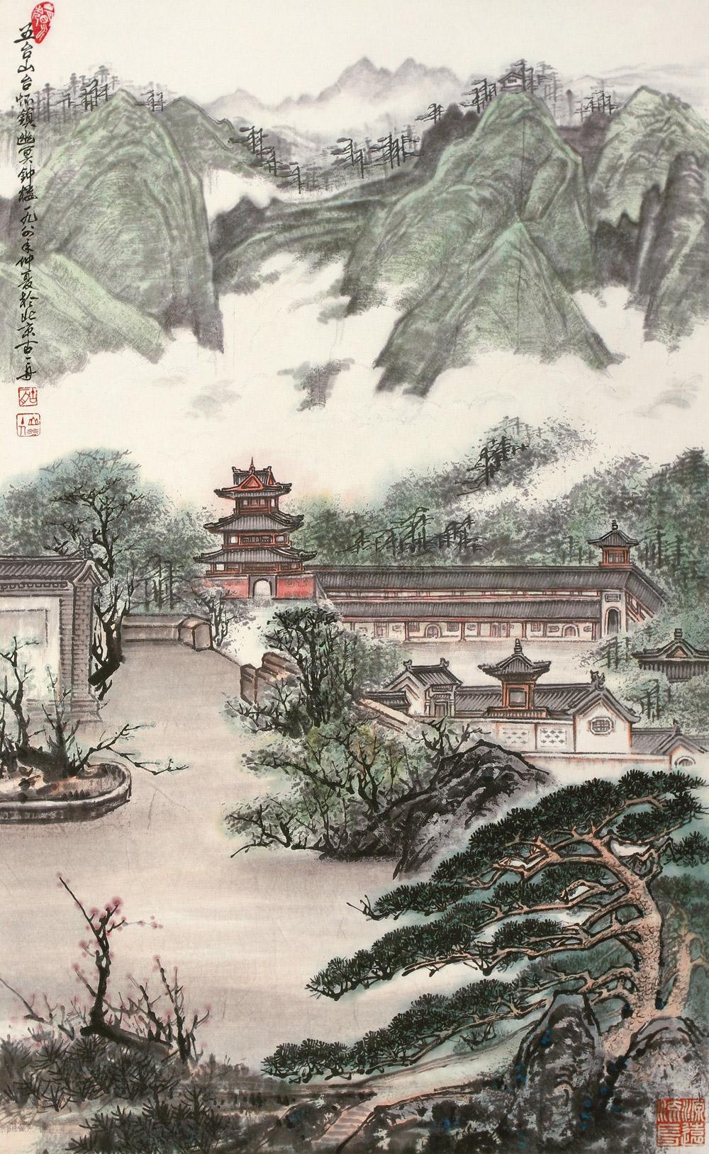 【1984年作 五台山幽冥钟楼 镜心 纸本】拍卖品_图片_价格_鉴赏_绘画