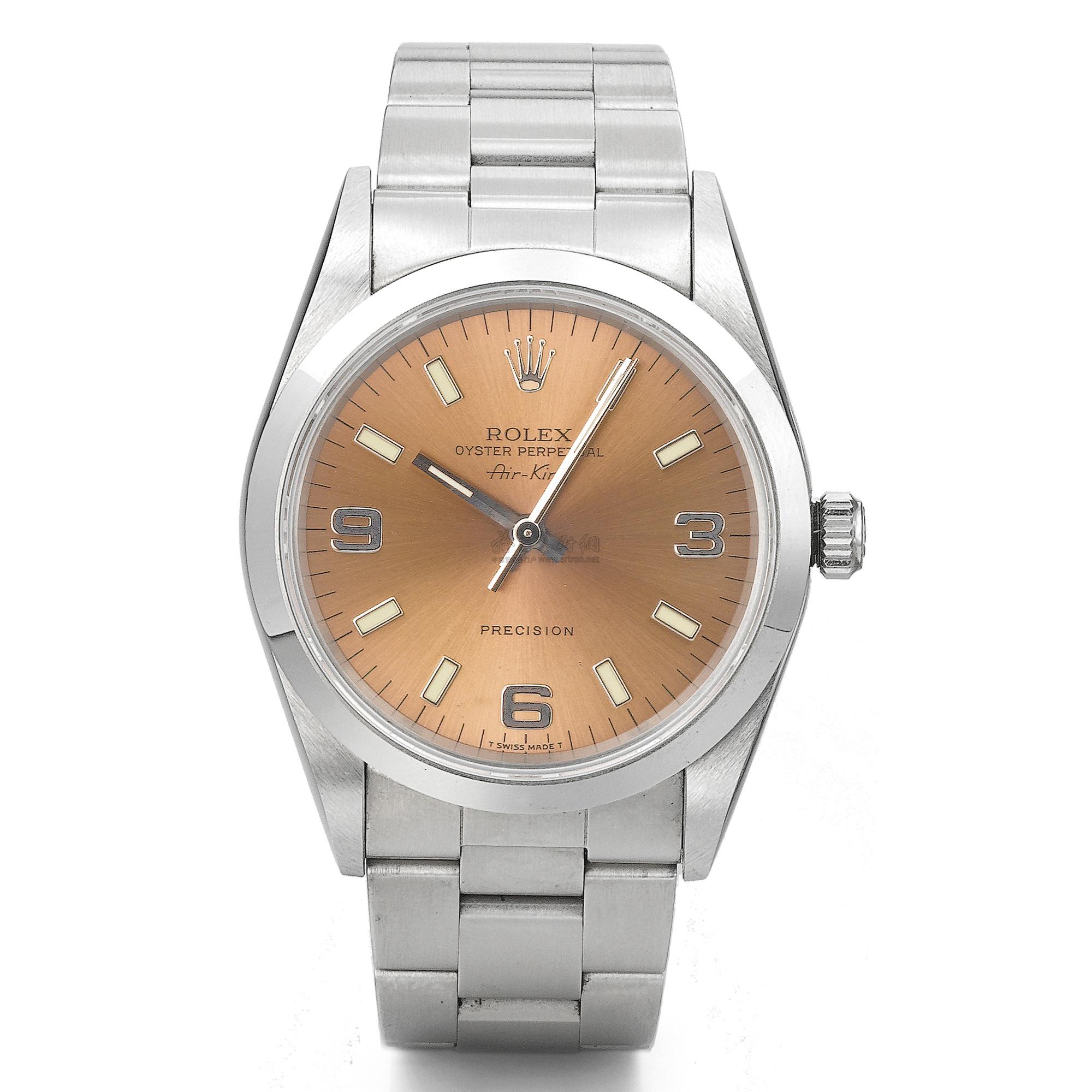 3523劳力士14000型号airking精钢自动上链大三针炼带腕表年份约1995