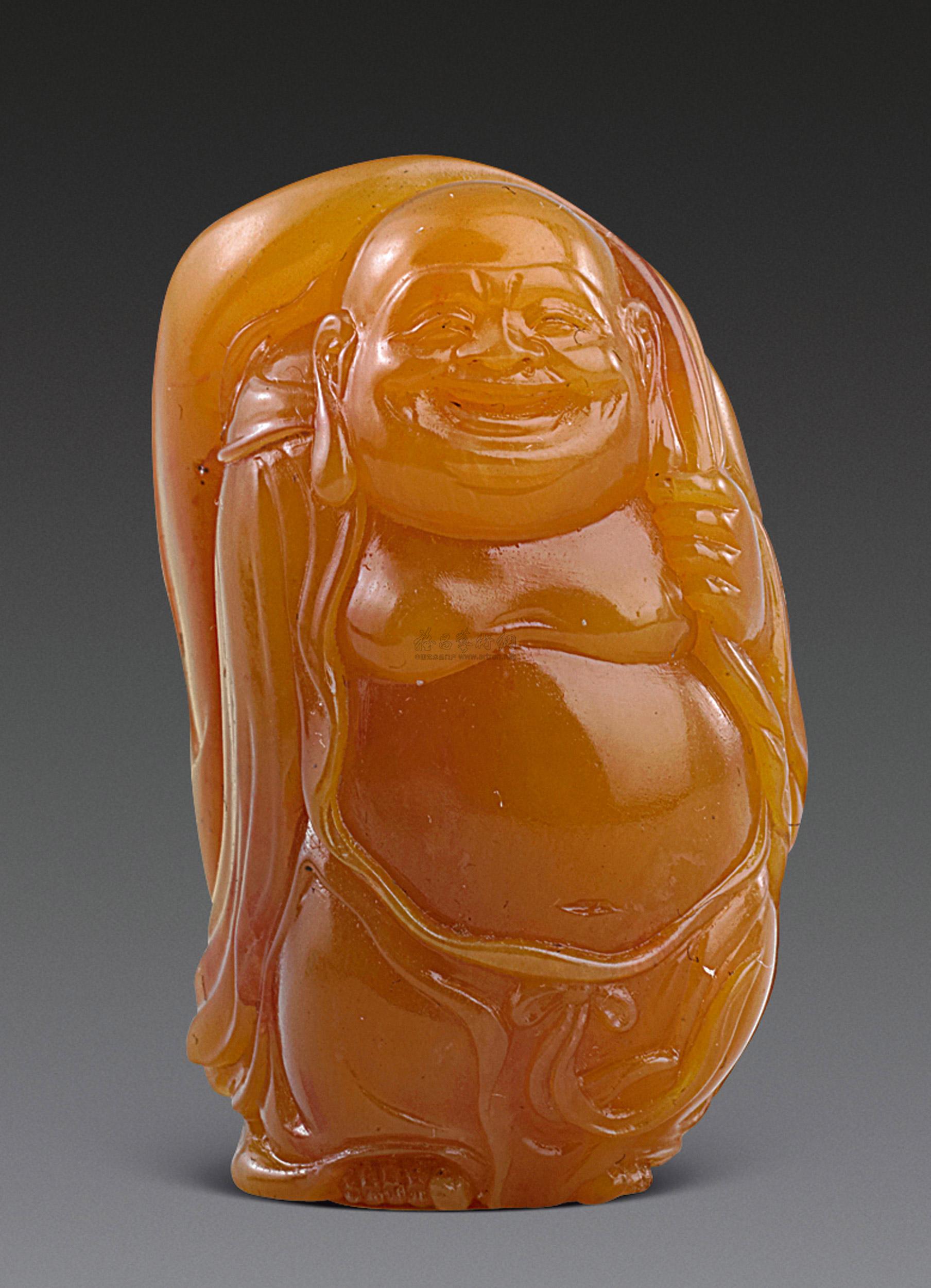 0148郑幼林田黄冻石布袋弥勒摆件