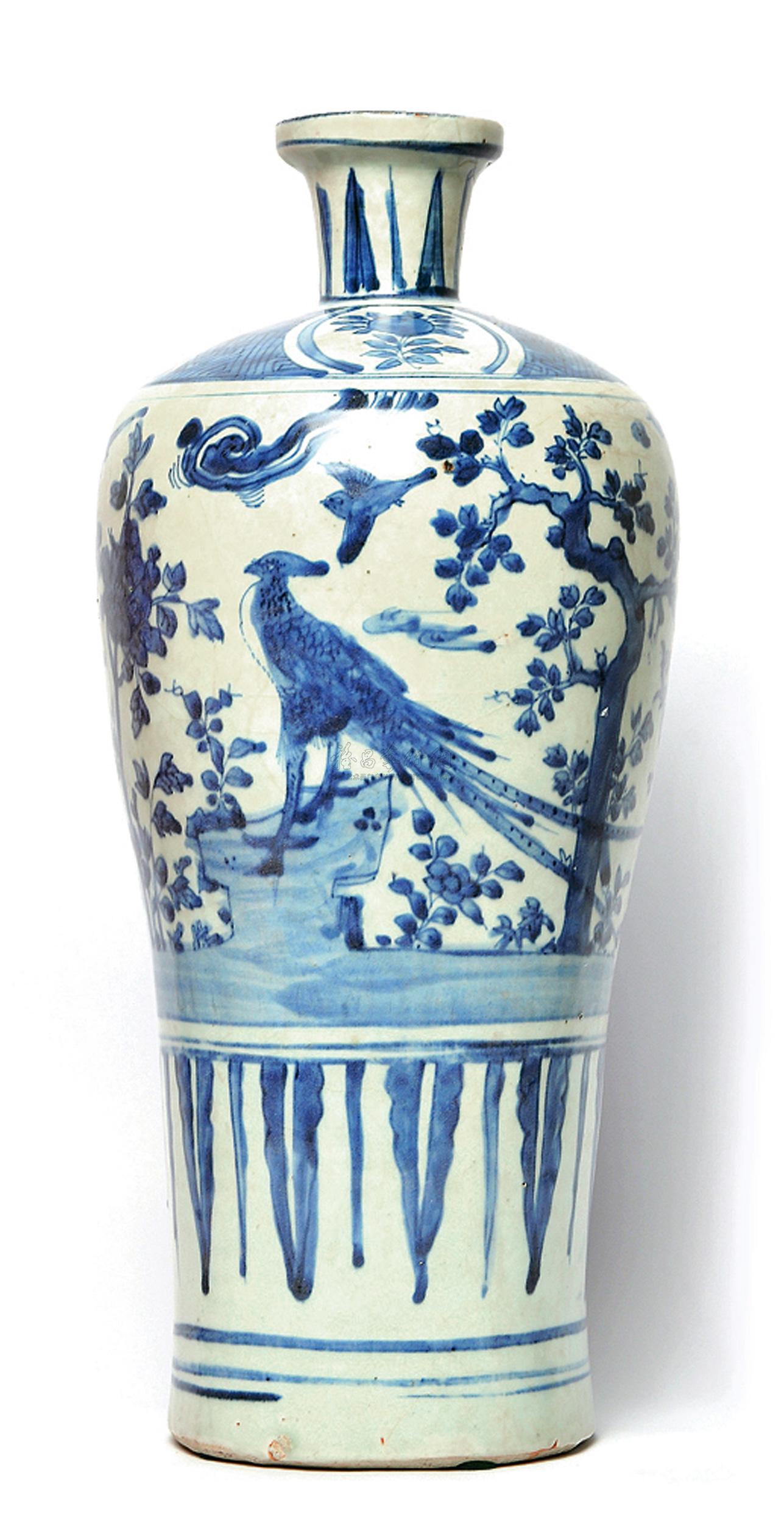 【明万历 青花花鸟梅瓶】拍卖品_图片_价格_鉴赏_明代青花瓷器_雅昌