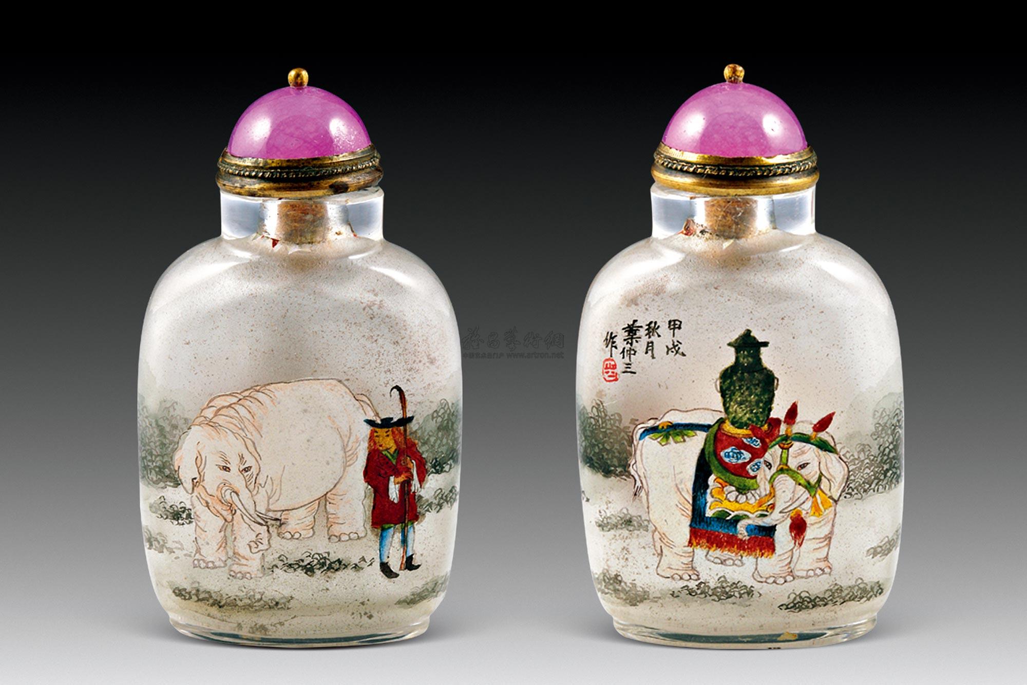 【清 叶仲三制内画太平万象鼻烟壶】拍卖品_图片_价格_鉴赏_内画类