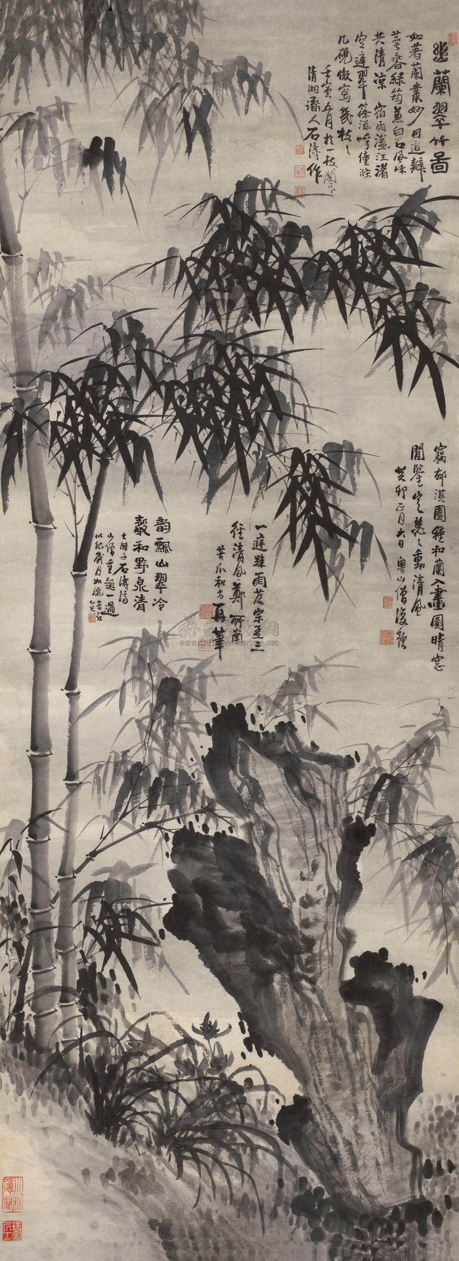 【壬寅（1662年）作 幽兰竹石图 立轴 水墨纸本】拍卖品_图片_价格_鉴赏_绘画_雅昌艺术品拍卖网