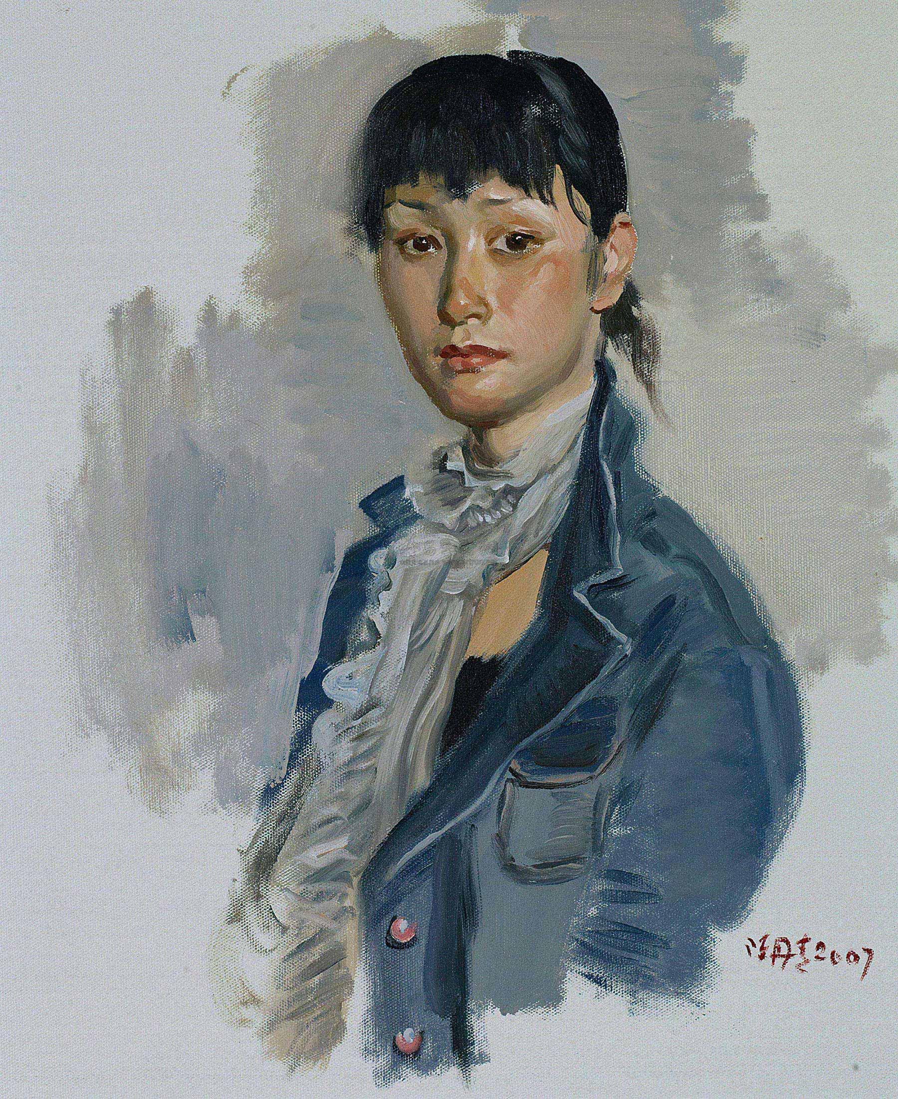 2271 2007年作 女教师 布面油画