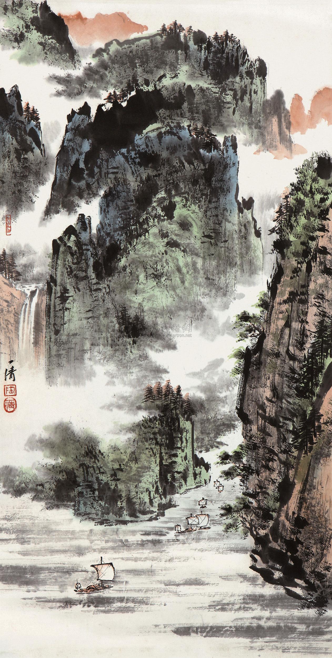 1173江山如画立轴设色纸本