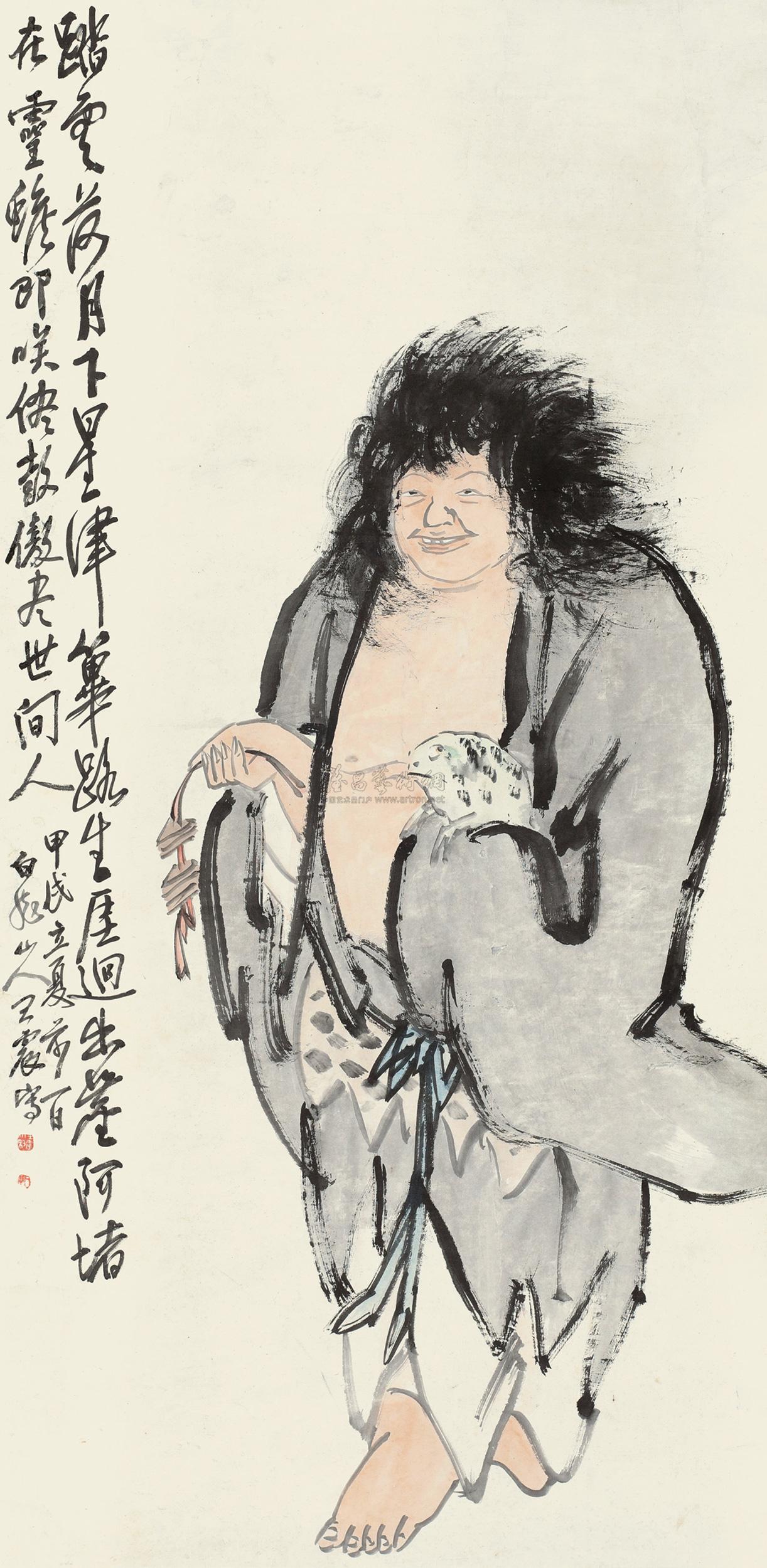 0427 甲戌(1934年)作 刘海戏金蟾 立轴 设色纸本