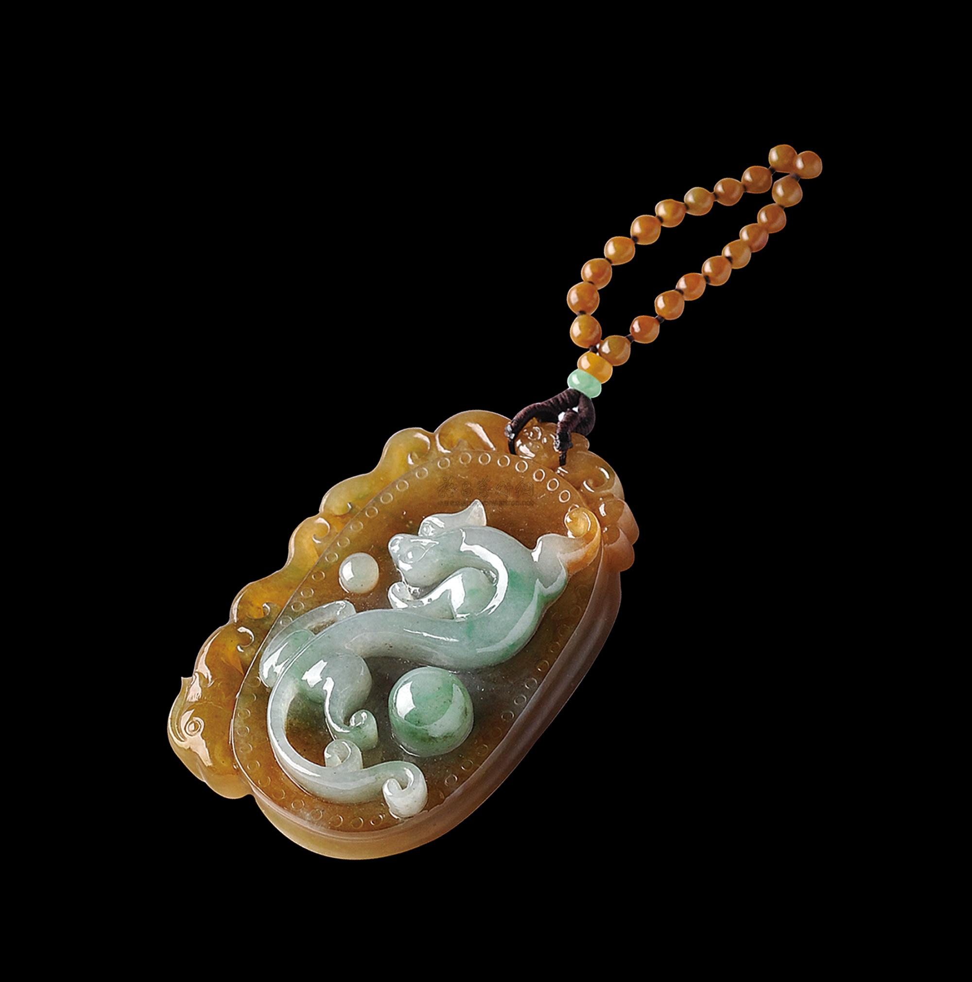 2009福禄寿三彩翡翠螭龙牌