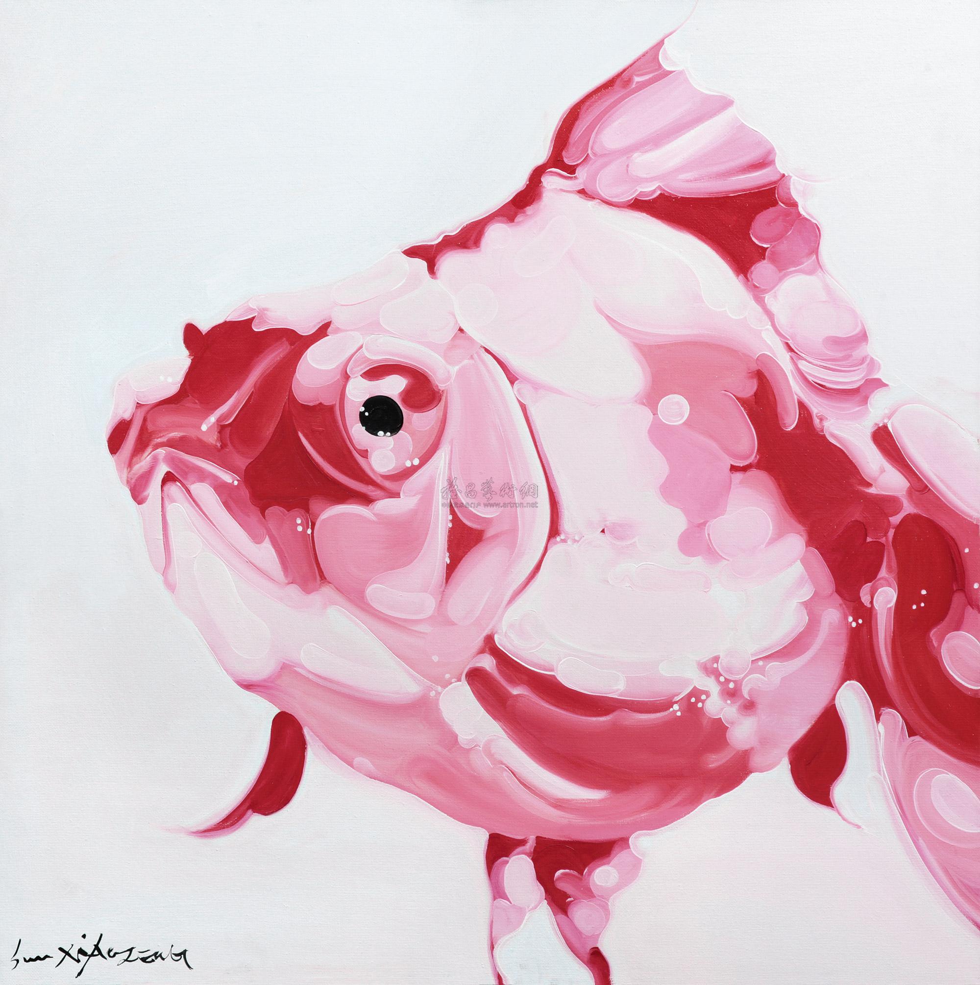 0059 金鱼 布面 油画