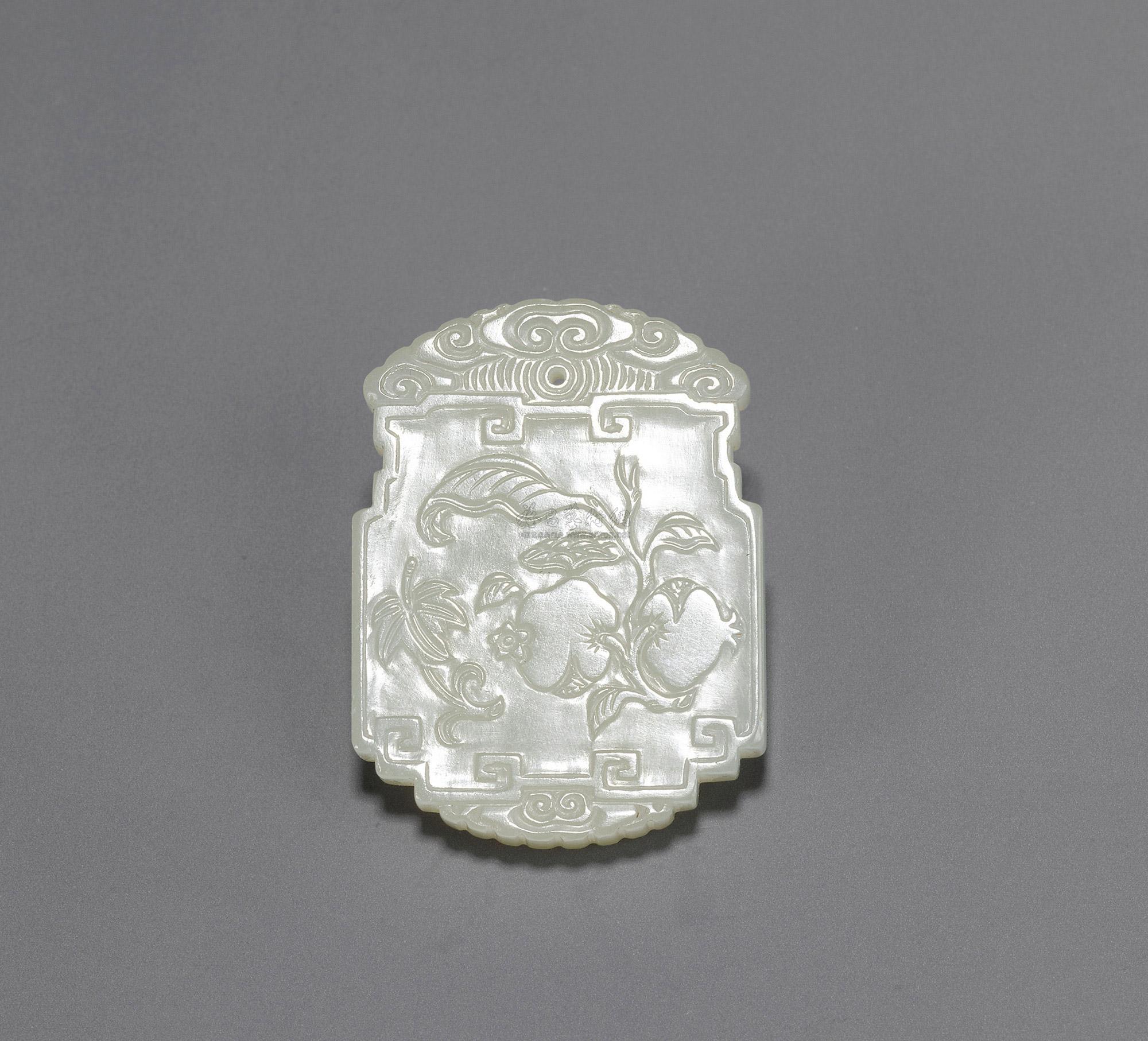 0003 清代 白玉榴开百子牌