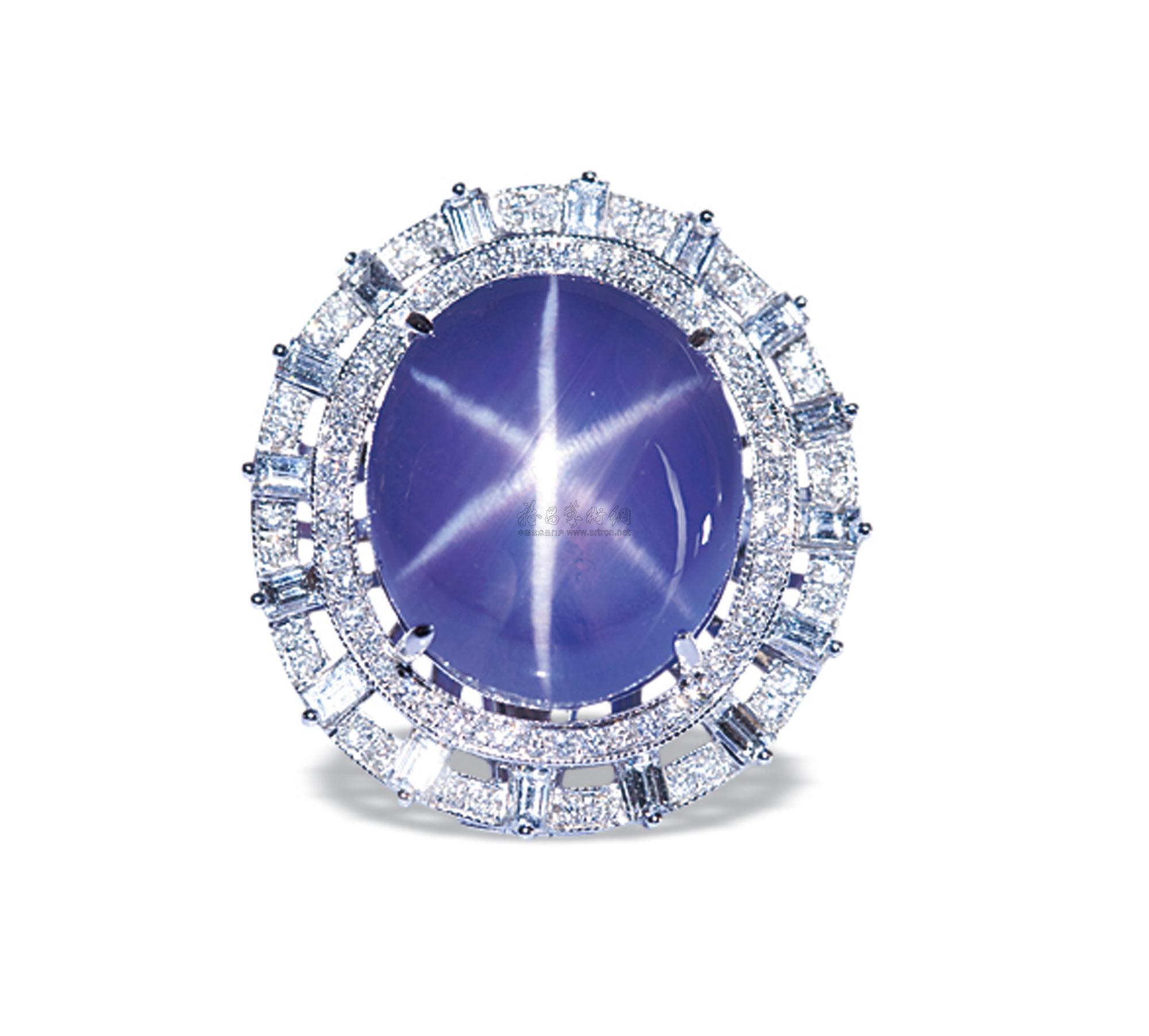 收藏级无烧紫罗兰色星光蓝宝石7.07克拉，星线清晰，面大-阿里巴巴