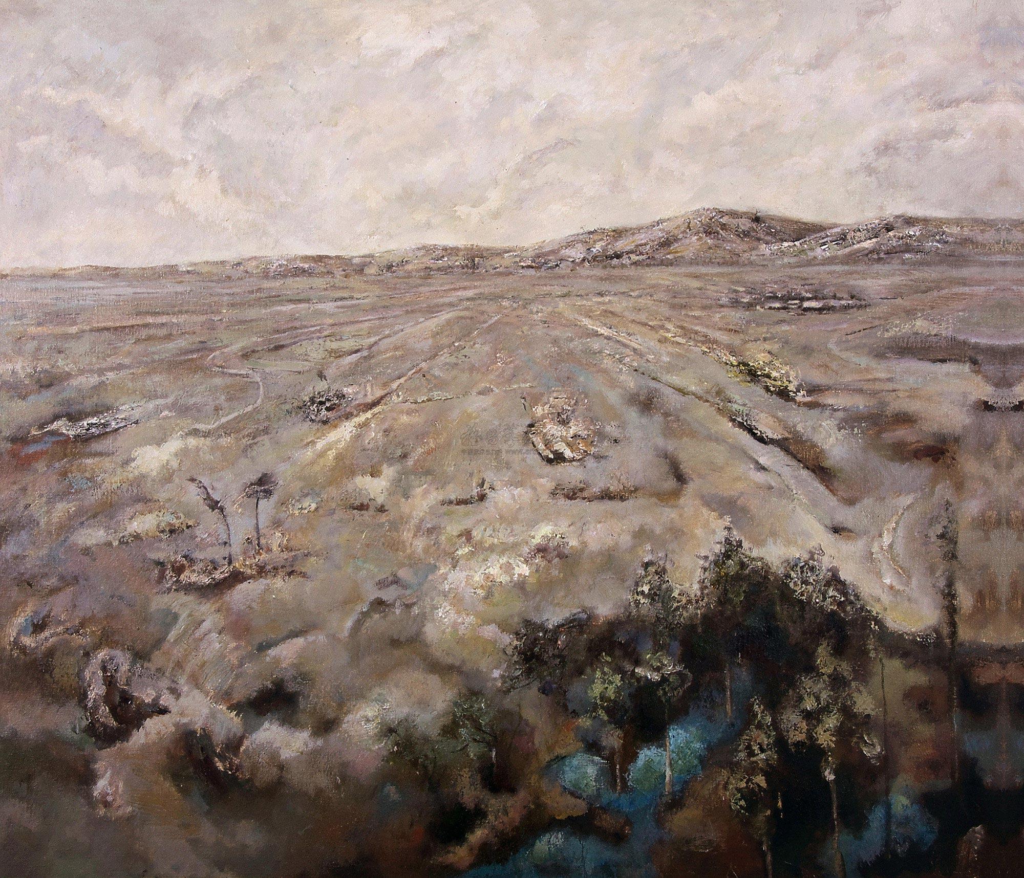 1277原野布面油画