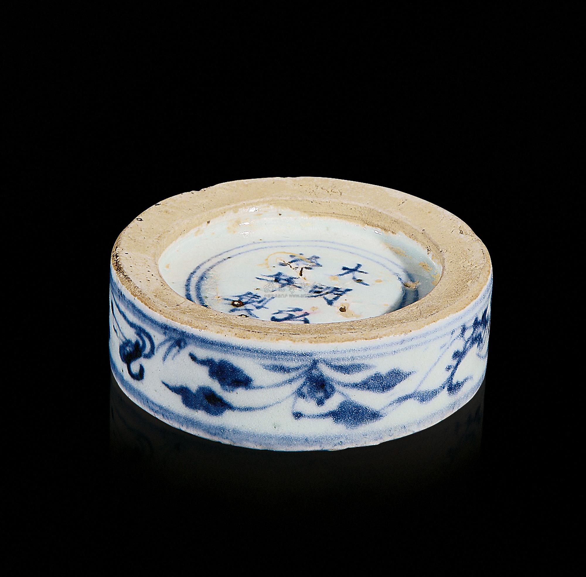 0144 明·弘治 青花瓷砚