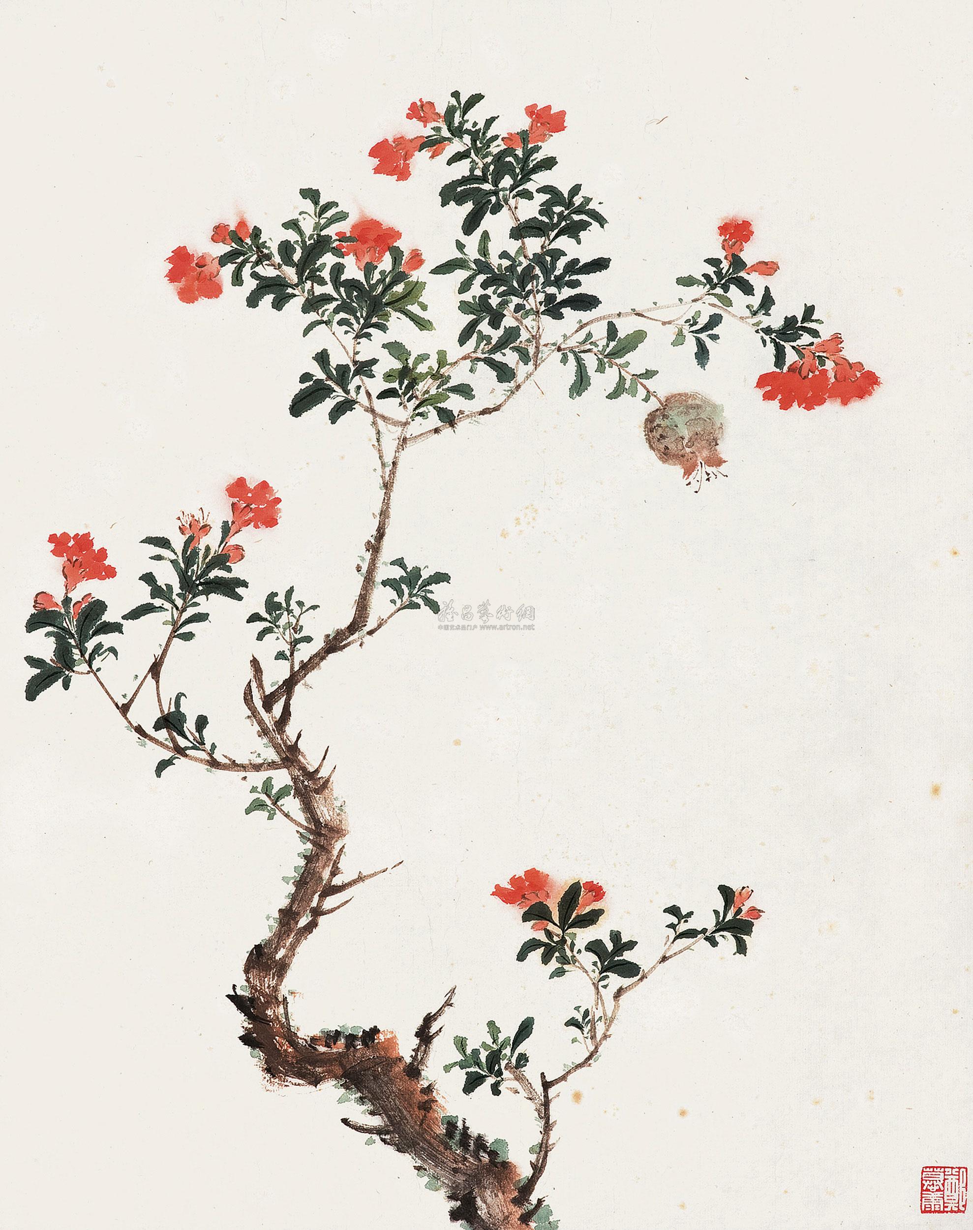 0328石榴镜心纸本