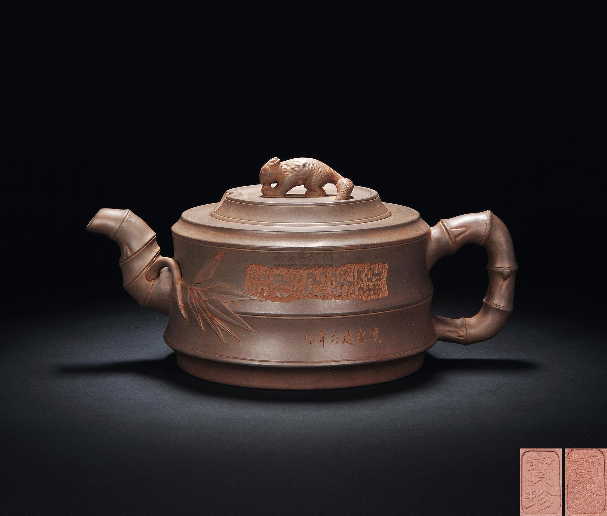【李宝珍 《竹鼠壶》】拍卖品_图片_价格_鉴赏_紫砂_雅昌艺术品拍卖网