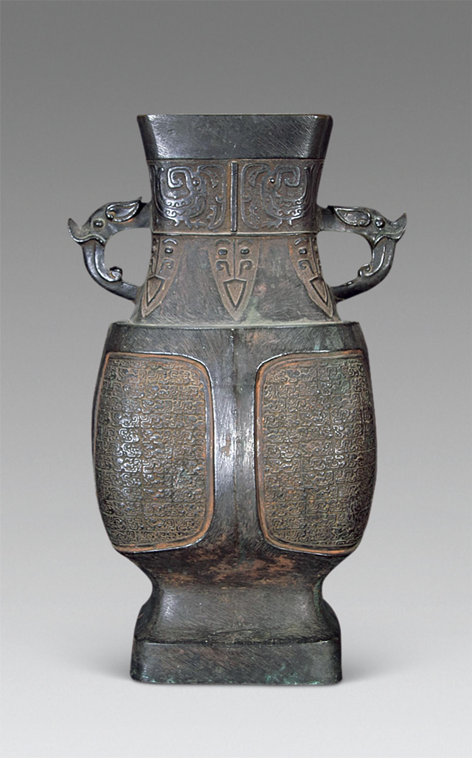 【清 铜朱雀纹兽耳壶】拍卖品_图片_价格_鉴赏_铜器_雅昌艺术品拍卖网