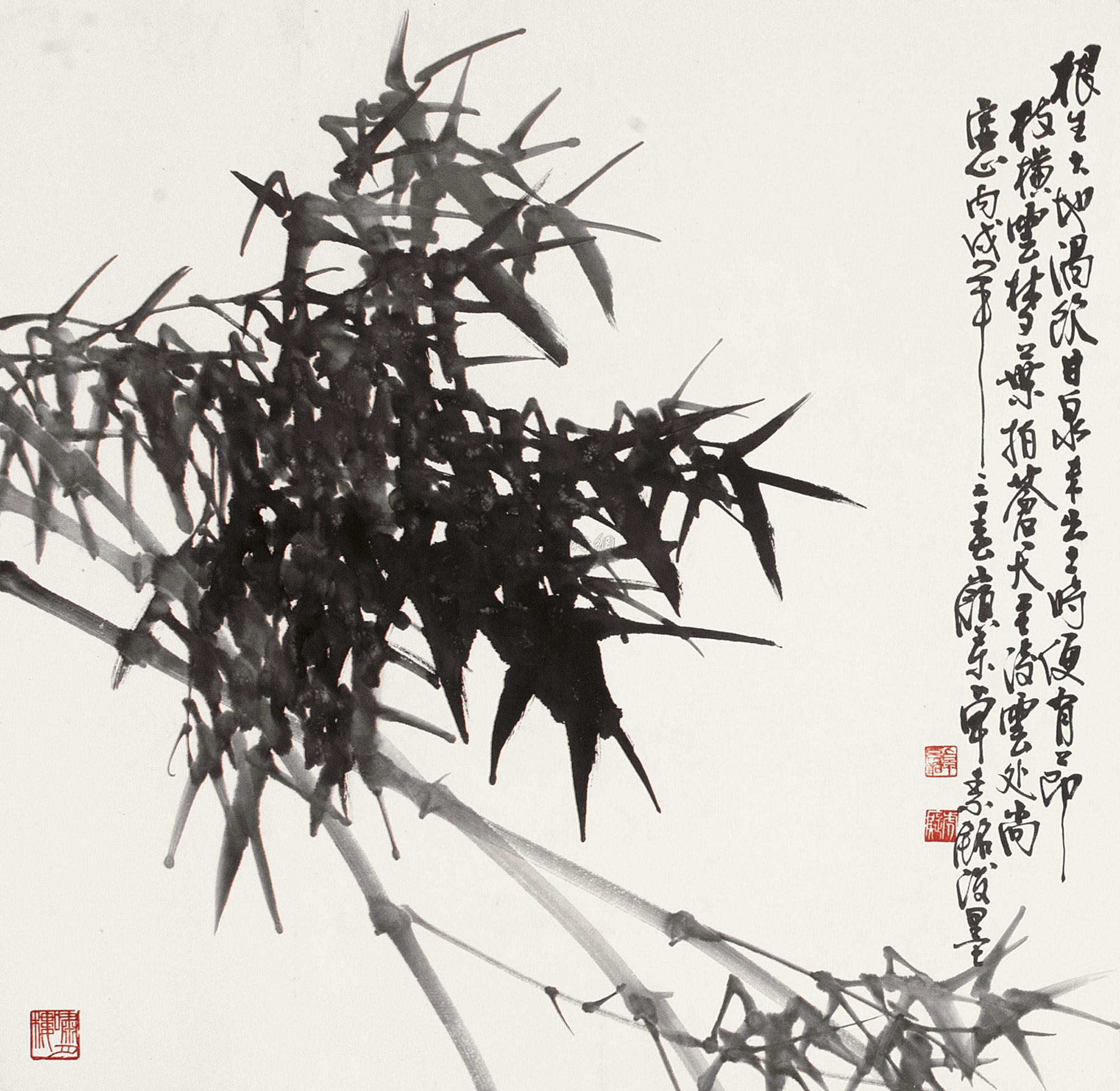02062006年作墨竹图镜片水墨纸本