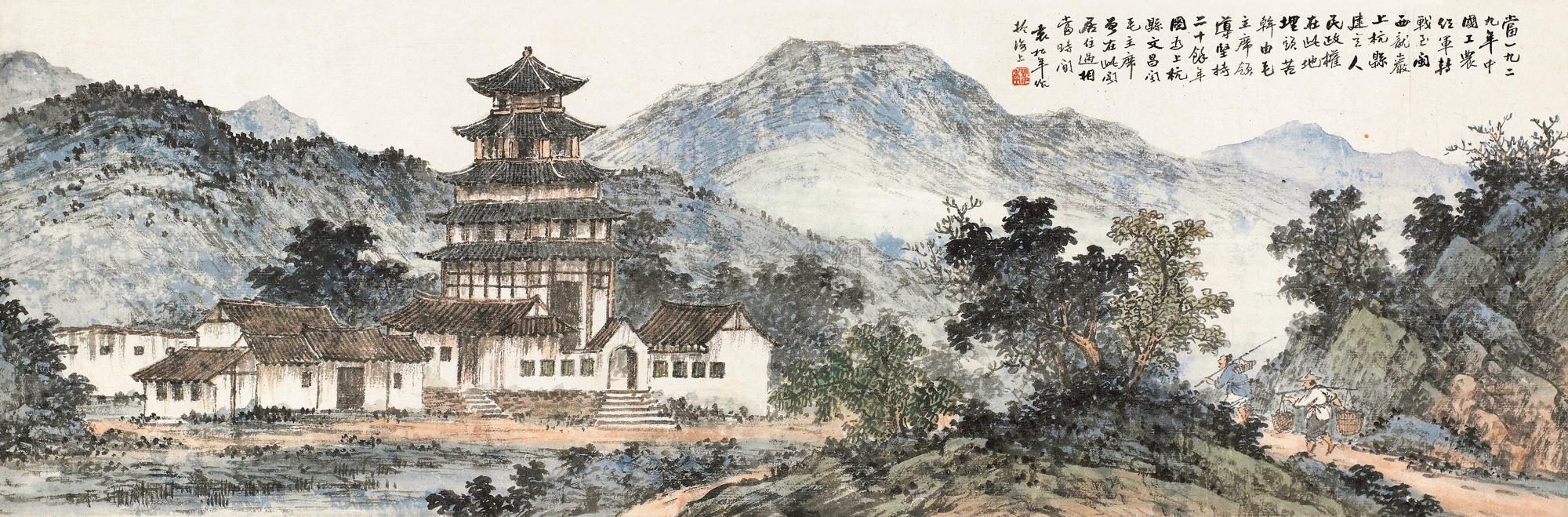 【文昌阁 镜片 设色纸本】拍卖品_图片_价格_鉴赏_绘画_雅昌艺术品