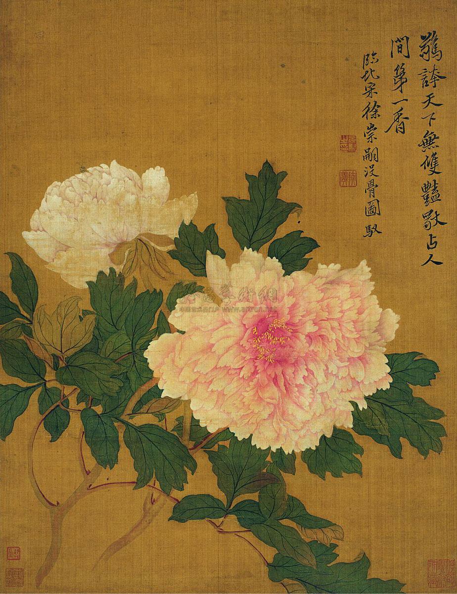 0250富贵图立轴设色绢本