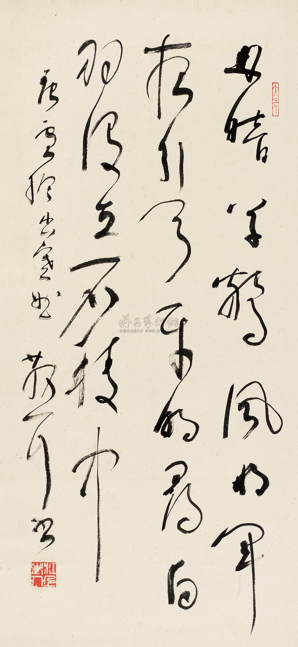 0199卢纶塞下曲立轴水墨纸本