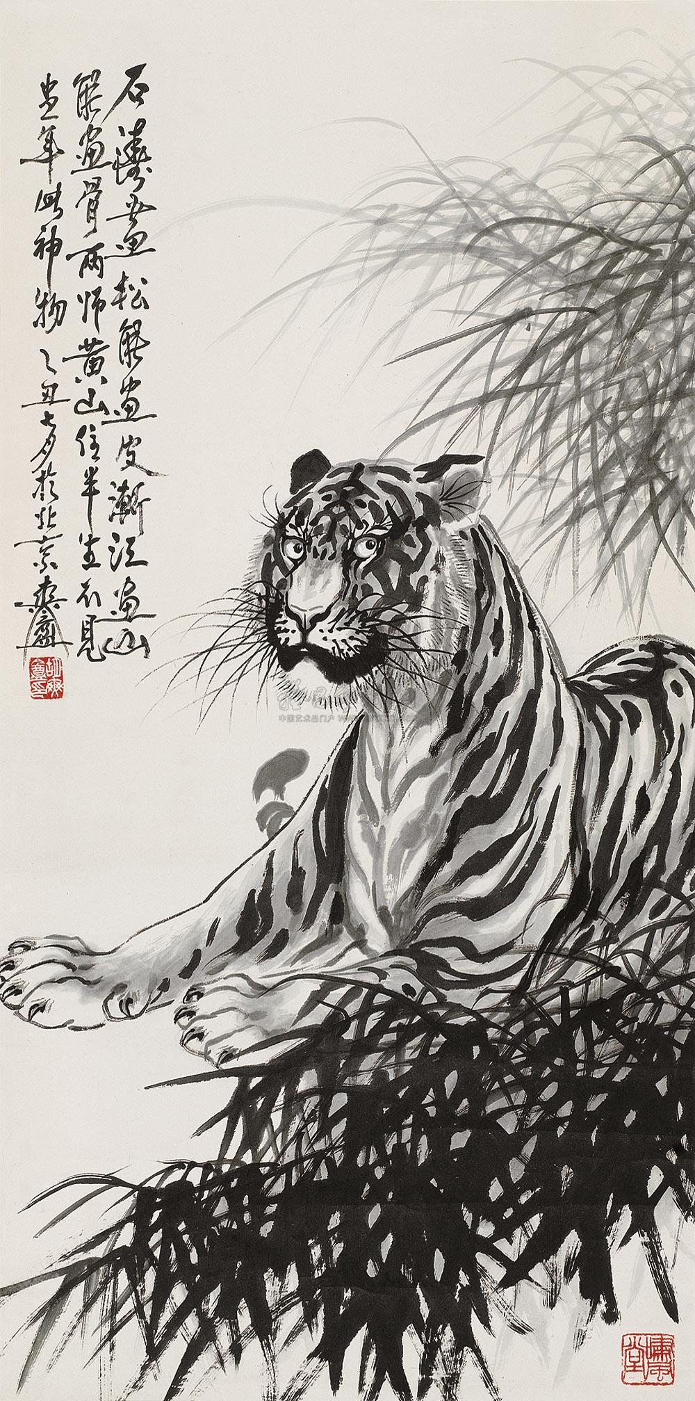 1228虎啸山林立轴水墨纸本