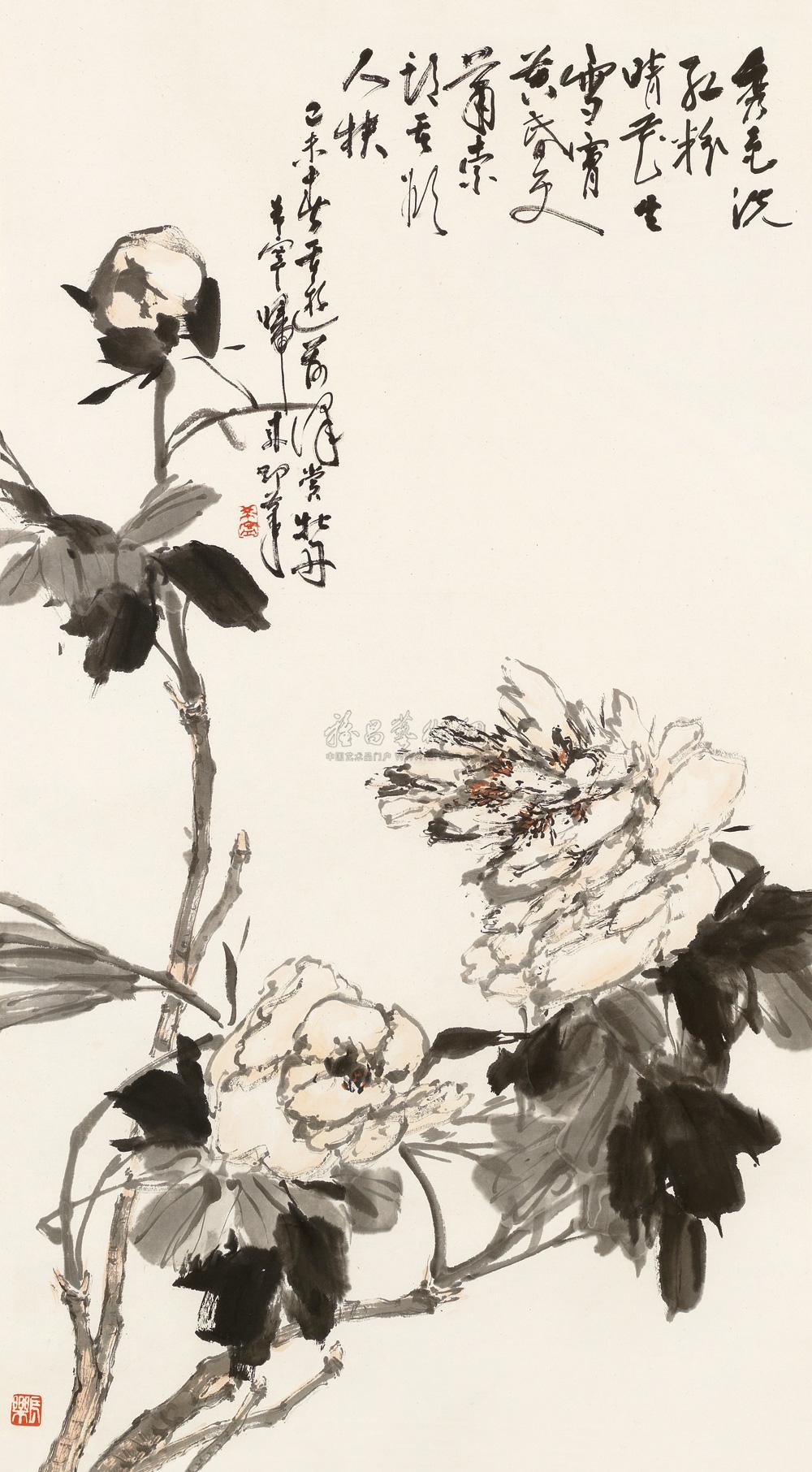 0133 1979年作 白牡丹 镜心 设色纸本