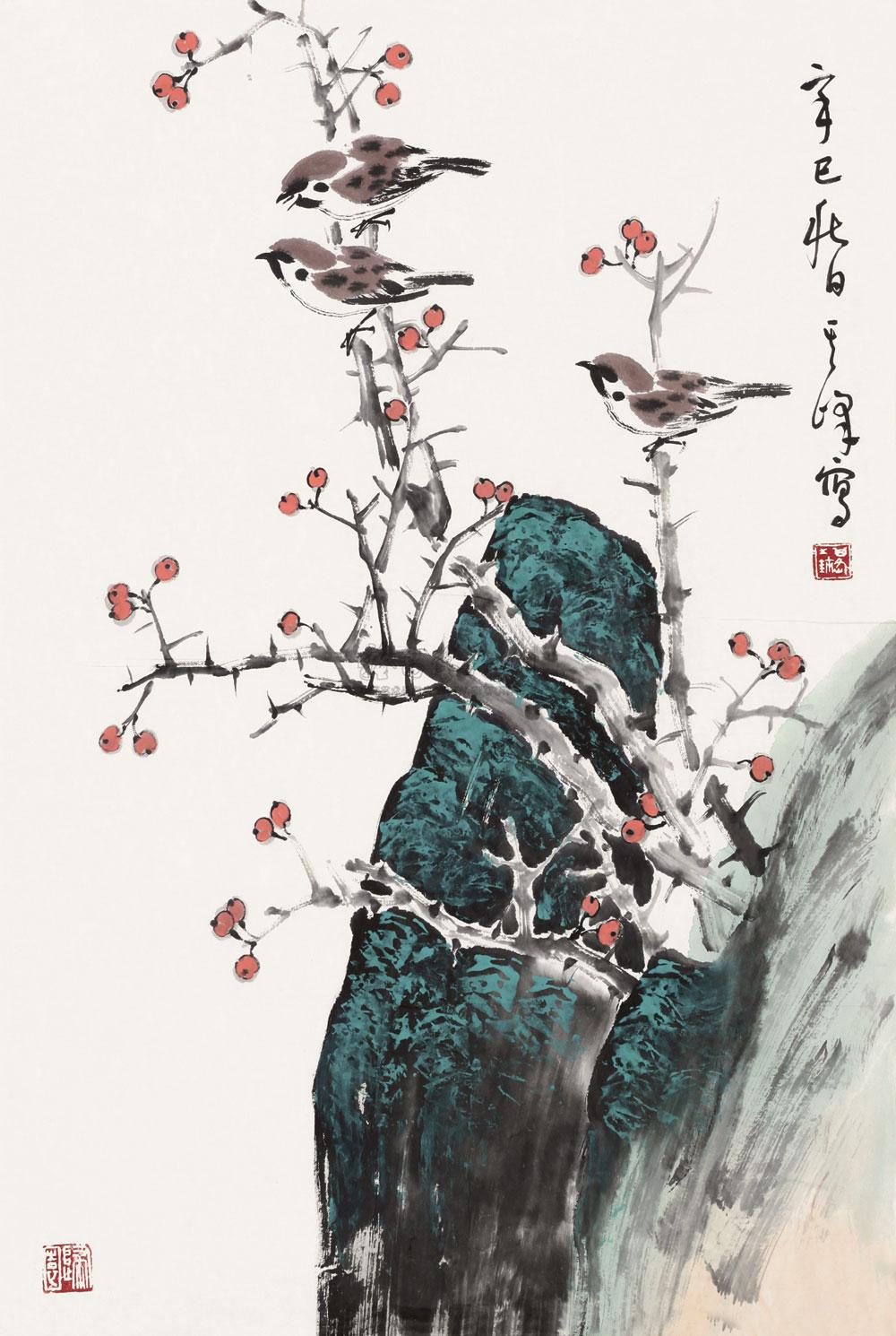 0580花鸟设色纸本