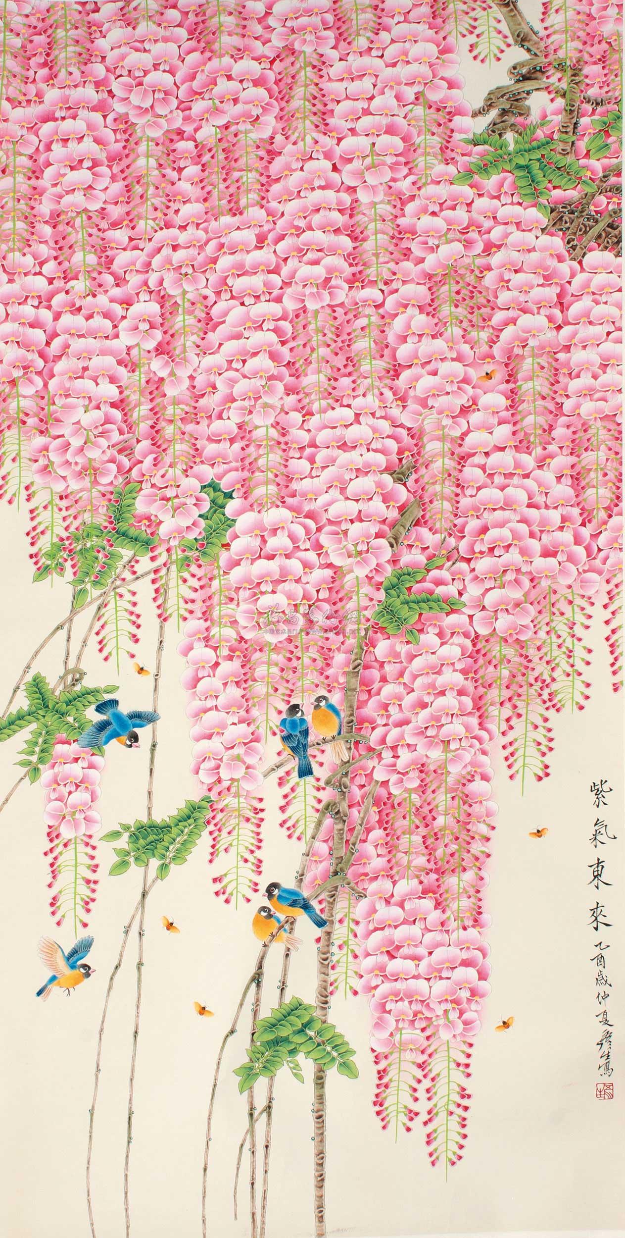 0377紫气东来镜片纸本