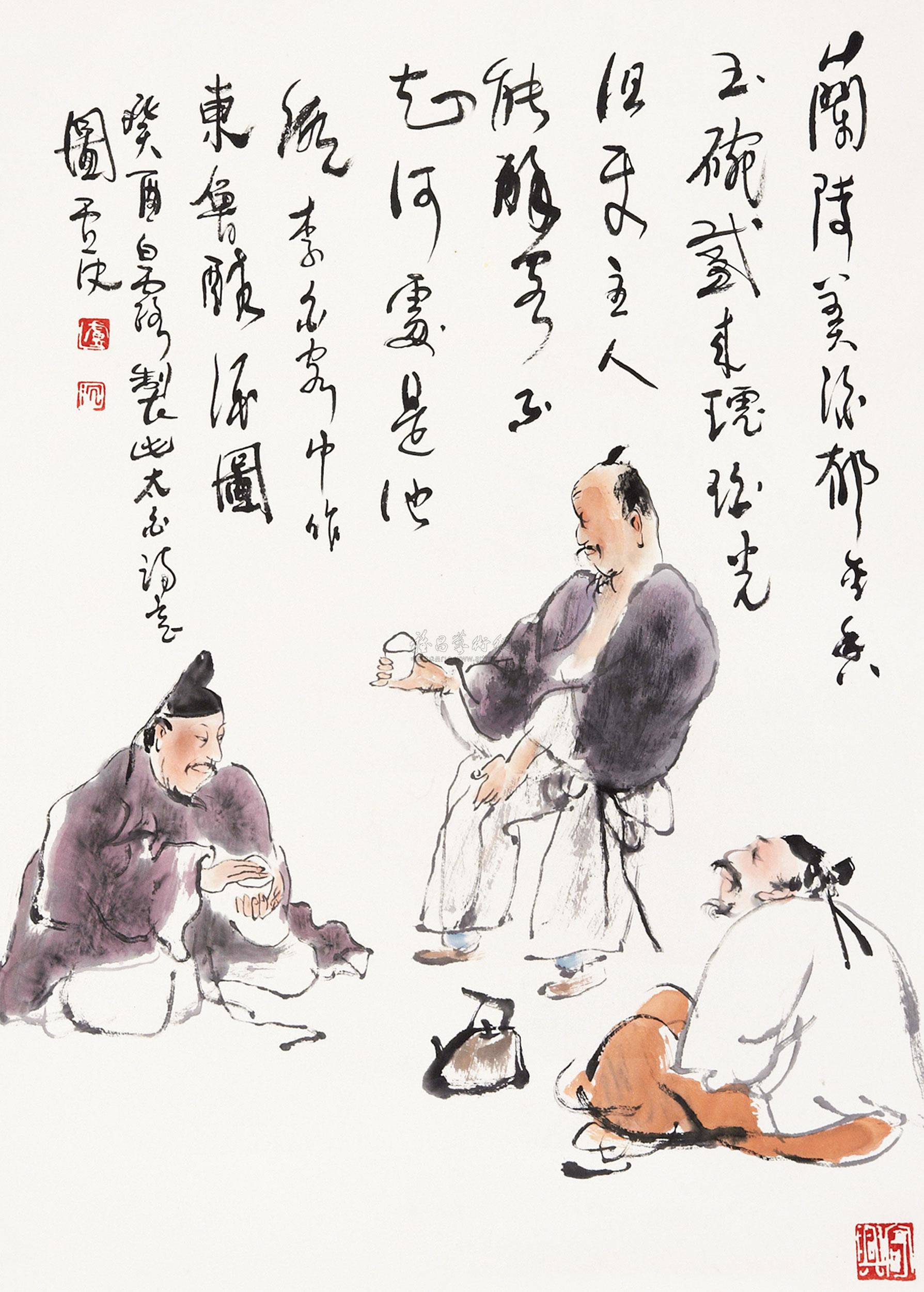 0483 1993年作 东鲁醉酒图 立轴 设色纸本