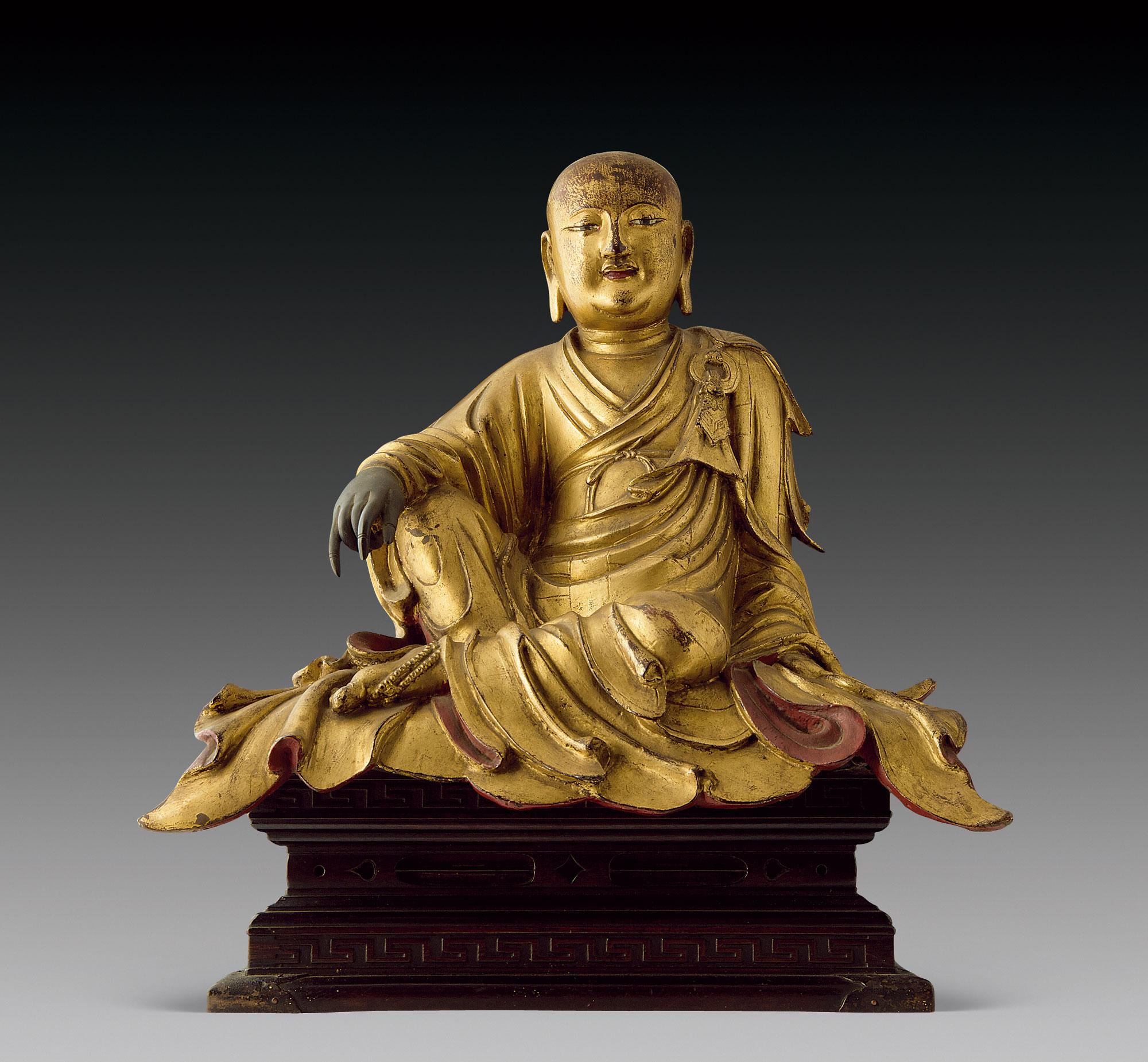 0227漆金自在罗汉像