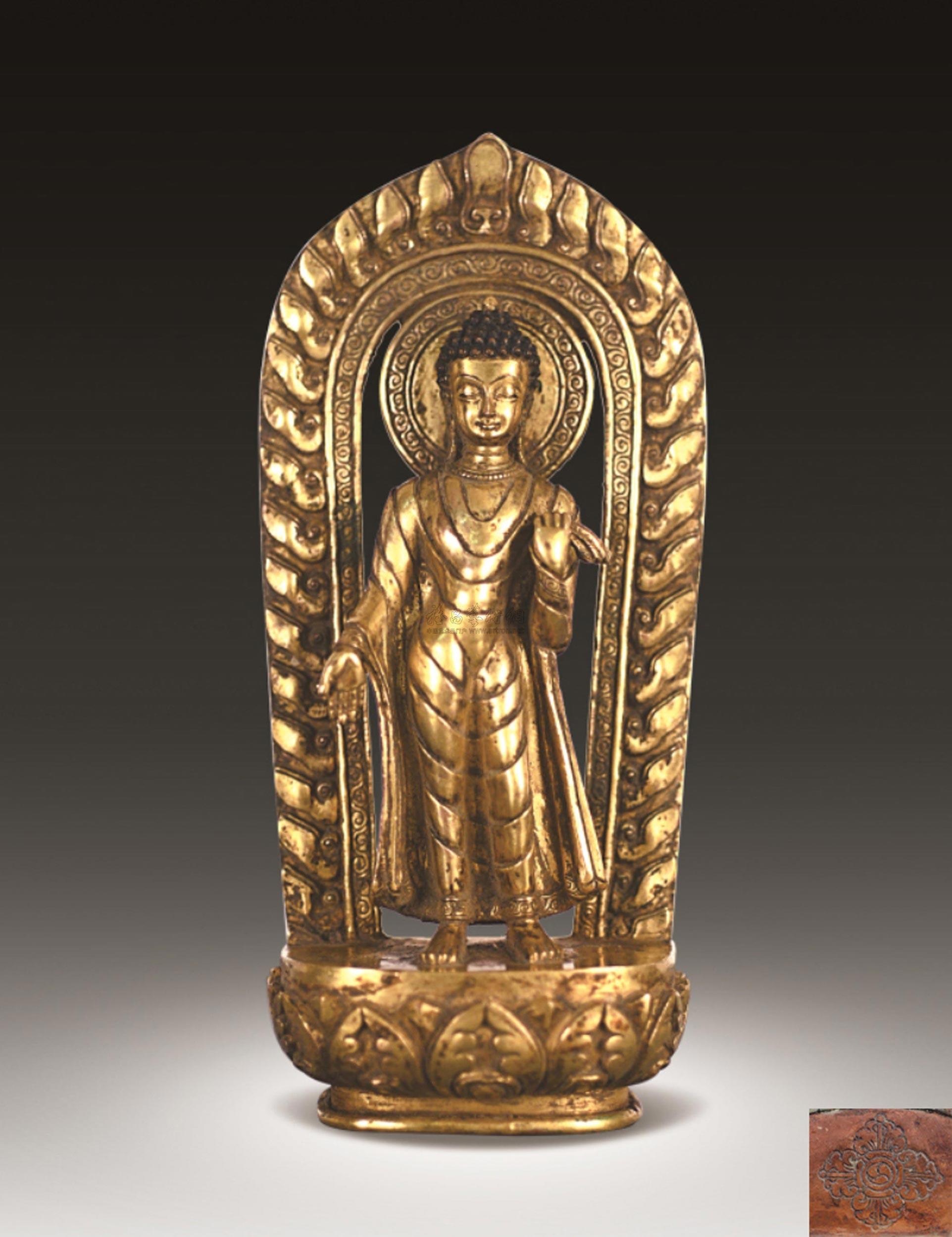 0224清铜鎏金释迦牟尼佛立像