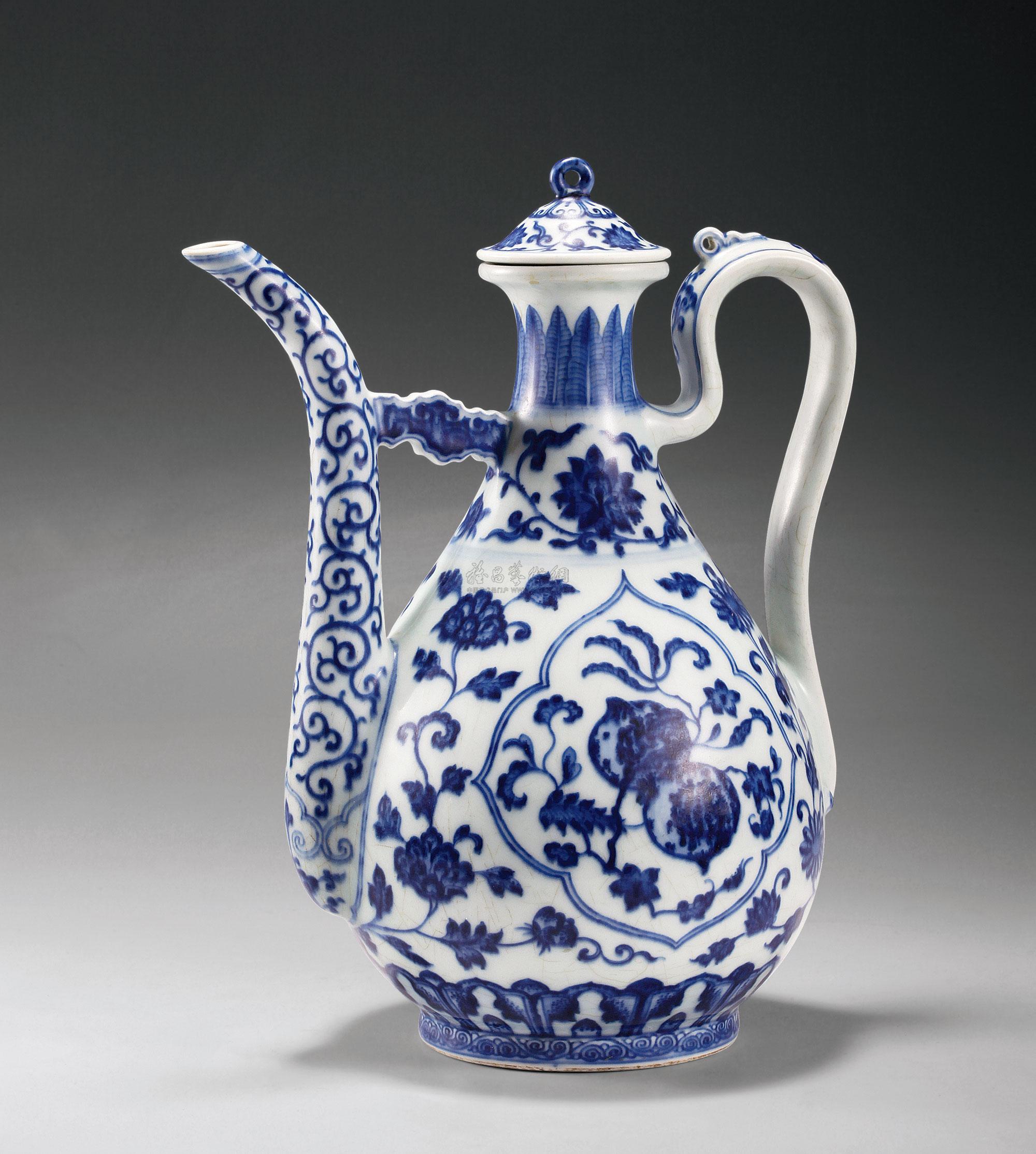 【清乾隆 青花花果执壶】拍卖品_图片_价格_鉴赏_清代青花瓷器_雅昌