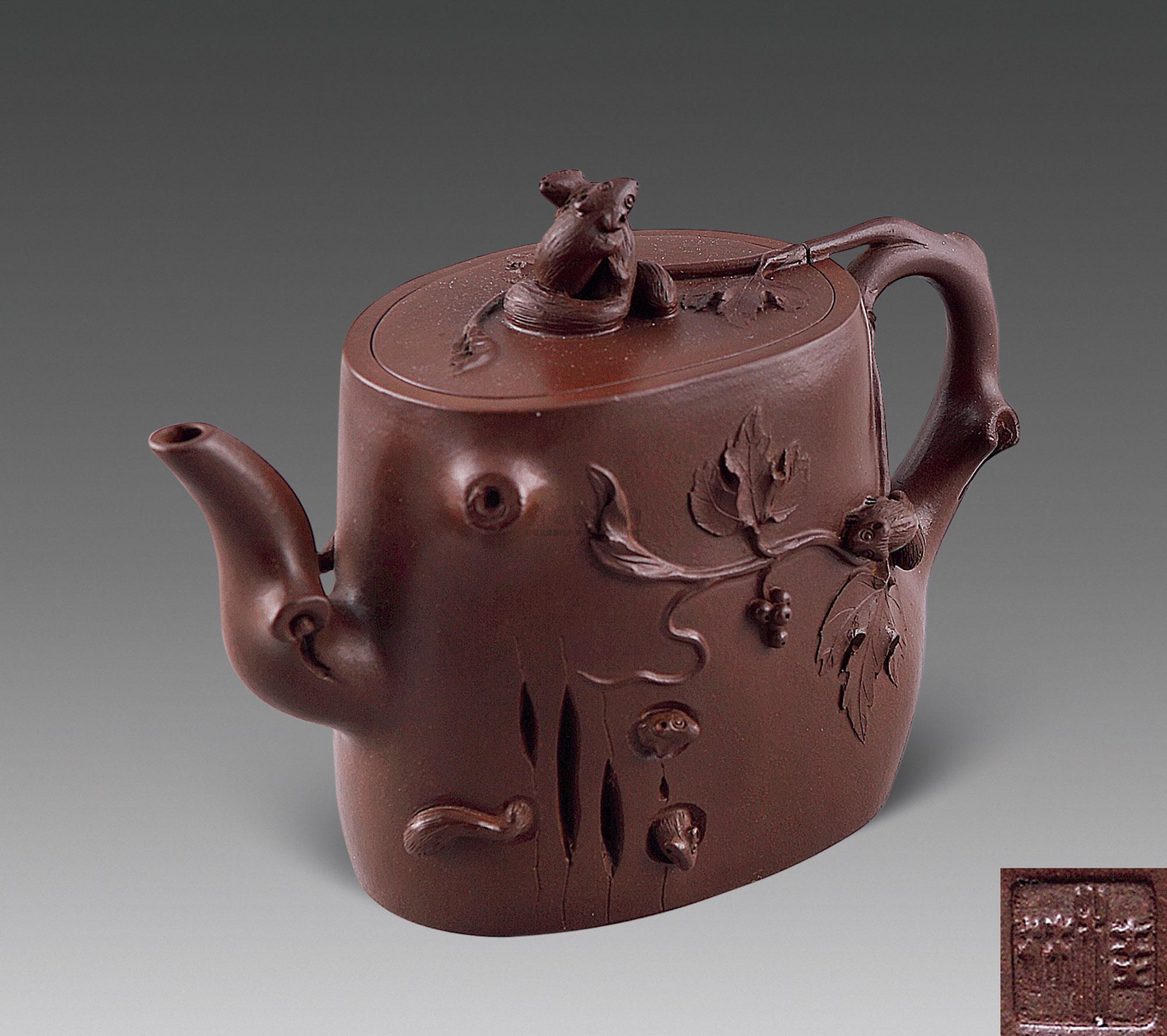 【冯桂林款松树椿壶 (一件)】拍卖品_图片_价格_鉴赏_紫砂_雅昌艺术品