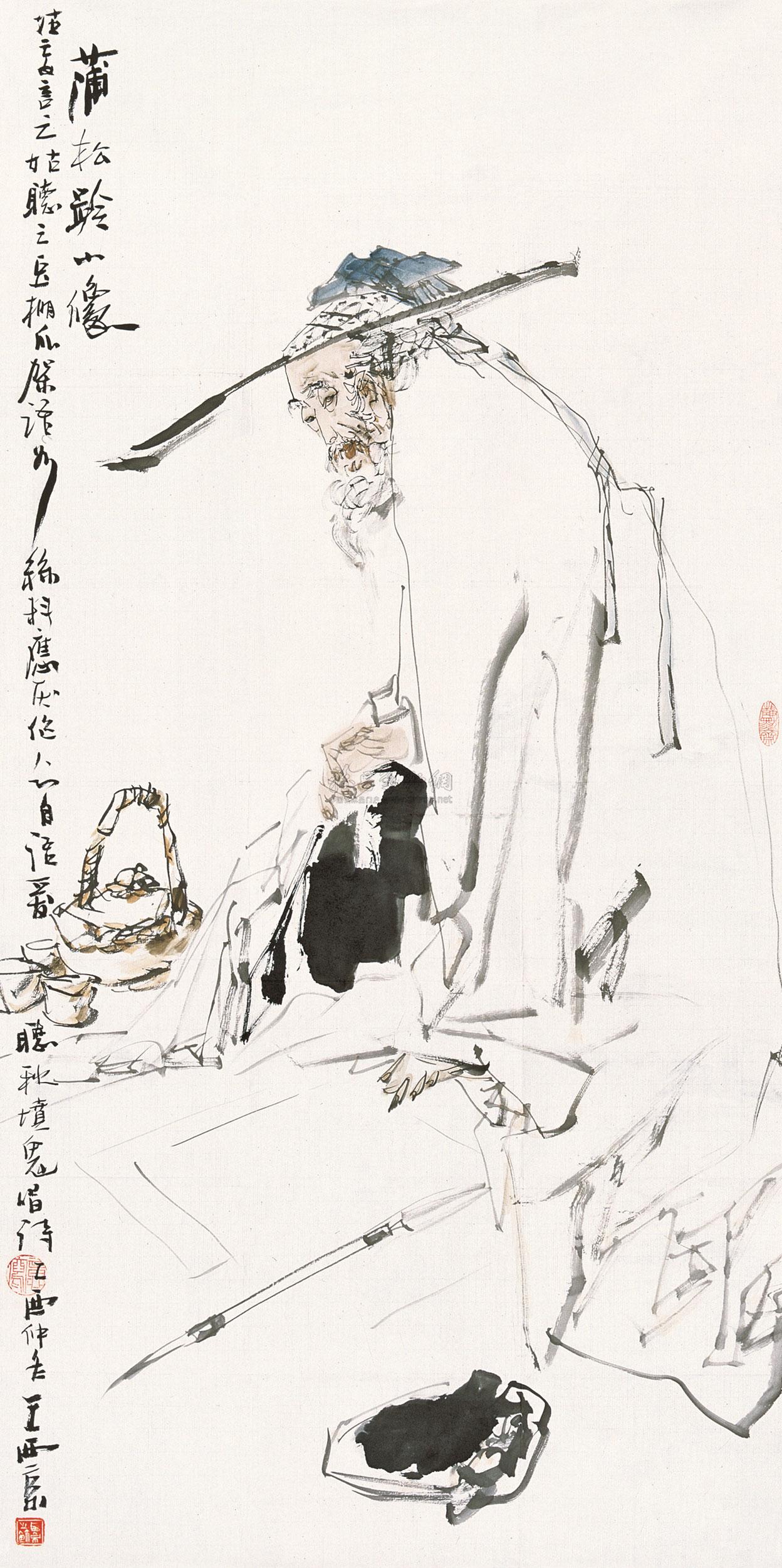 0010 蒲松龄小像 软片 设色纸本