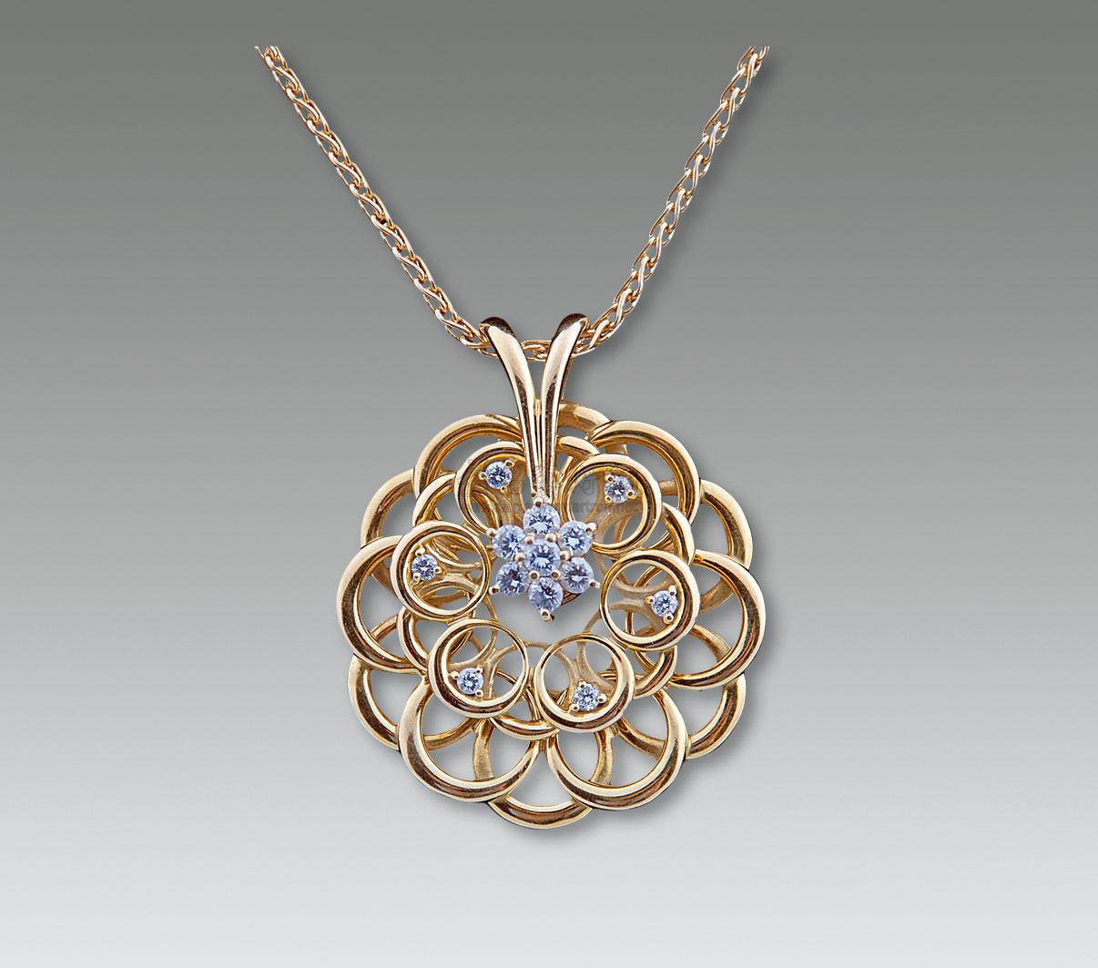 0579 k金镶钻项链