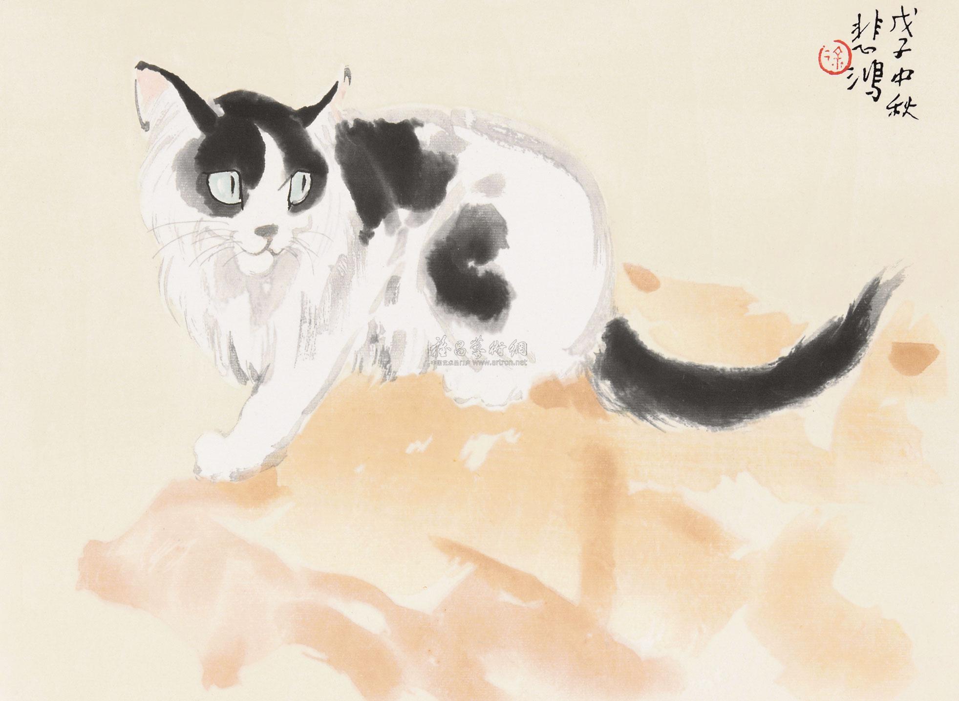 0251 猫石图 (1轴) 纸本