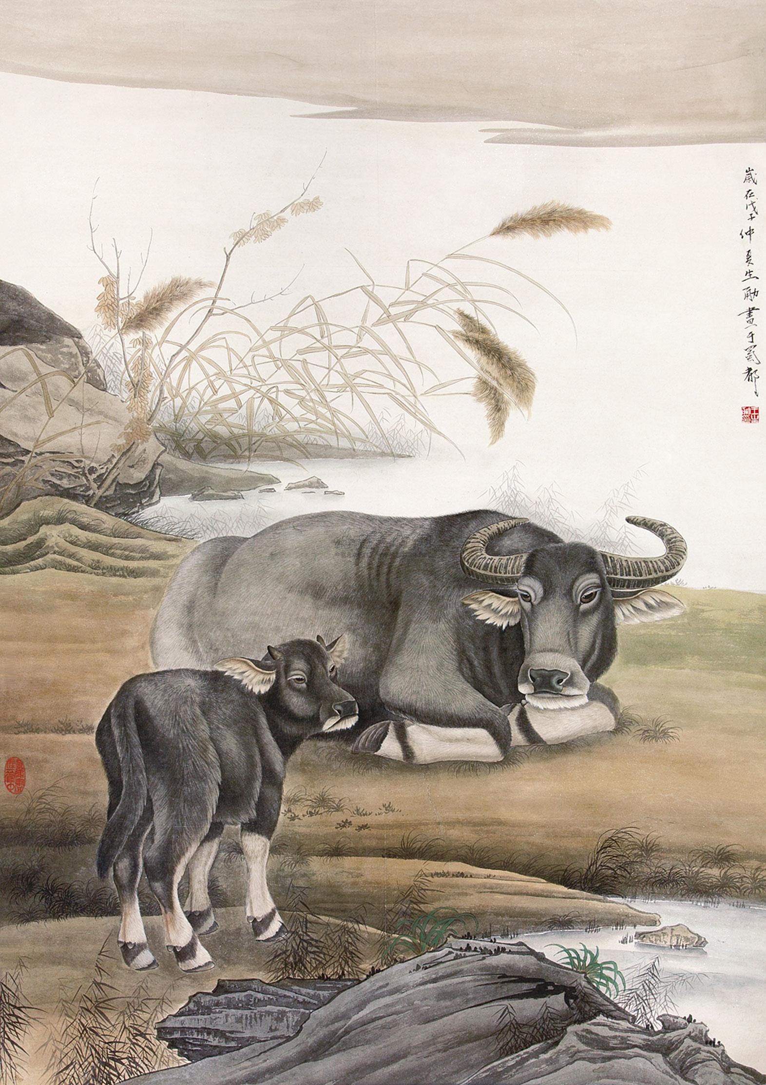陶弘景的二牛图图片