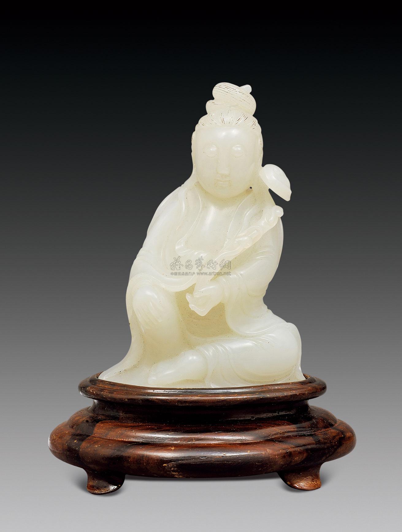 白玉观音像-玉器 工艺品 家具构件 -雅昌拍卖