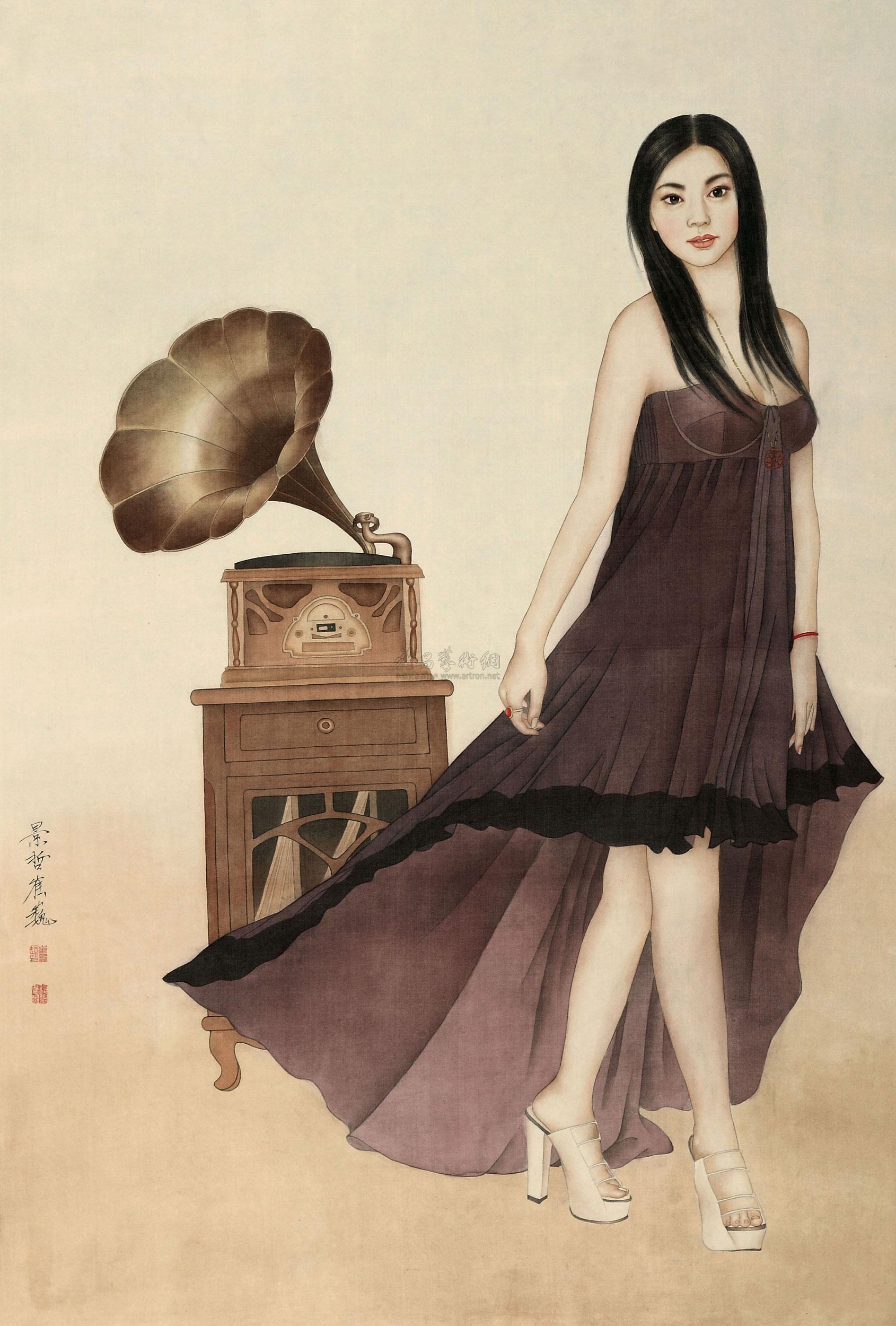 0193 人物 镜心 设色绢本