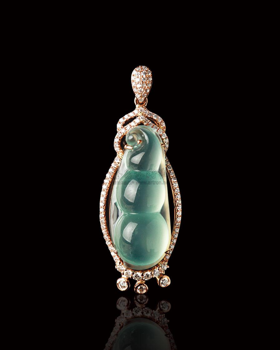 0013玻璃种翡翠福豆