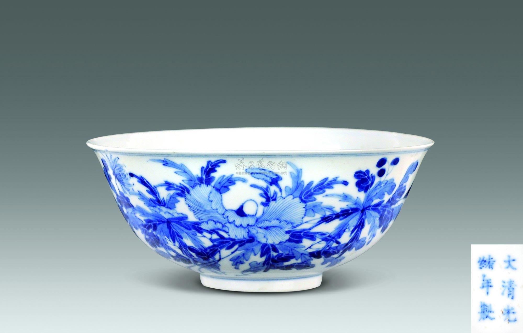 【清 光绪 青花花卉纹碗】拍卖品_图片_价格_鉴赏_清代青花瓷器_雅昌