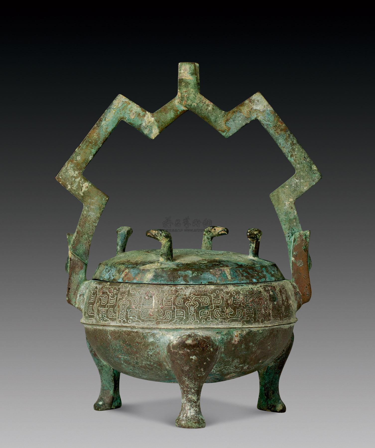 【汉 青铜龙纹三足四鸟盖鼎】拍卖品_图片_价格_鉴赏_青铜器_雅昌艺术