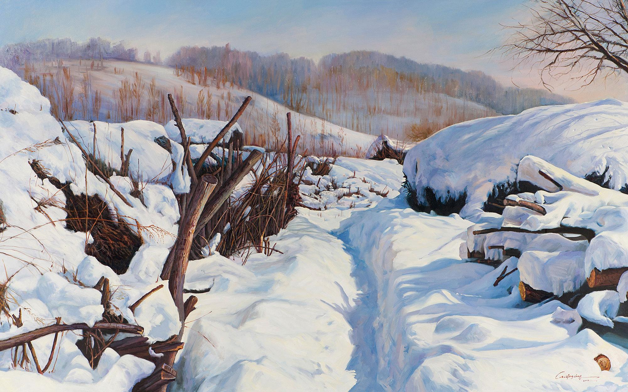 0712 2012年作 雪景 布面 油画