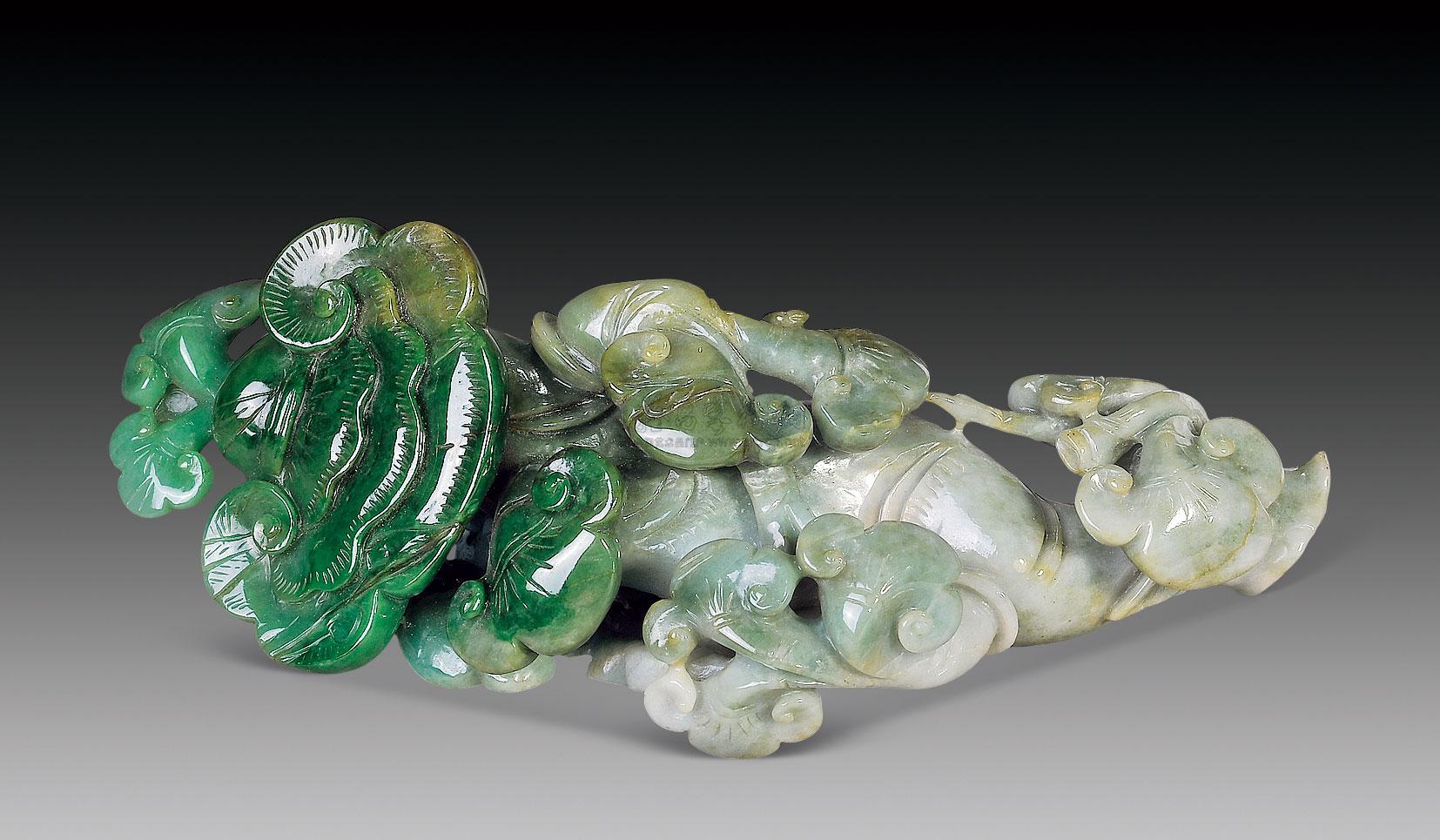 3111清翡翠如意摆件