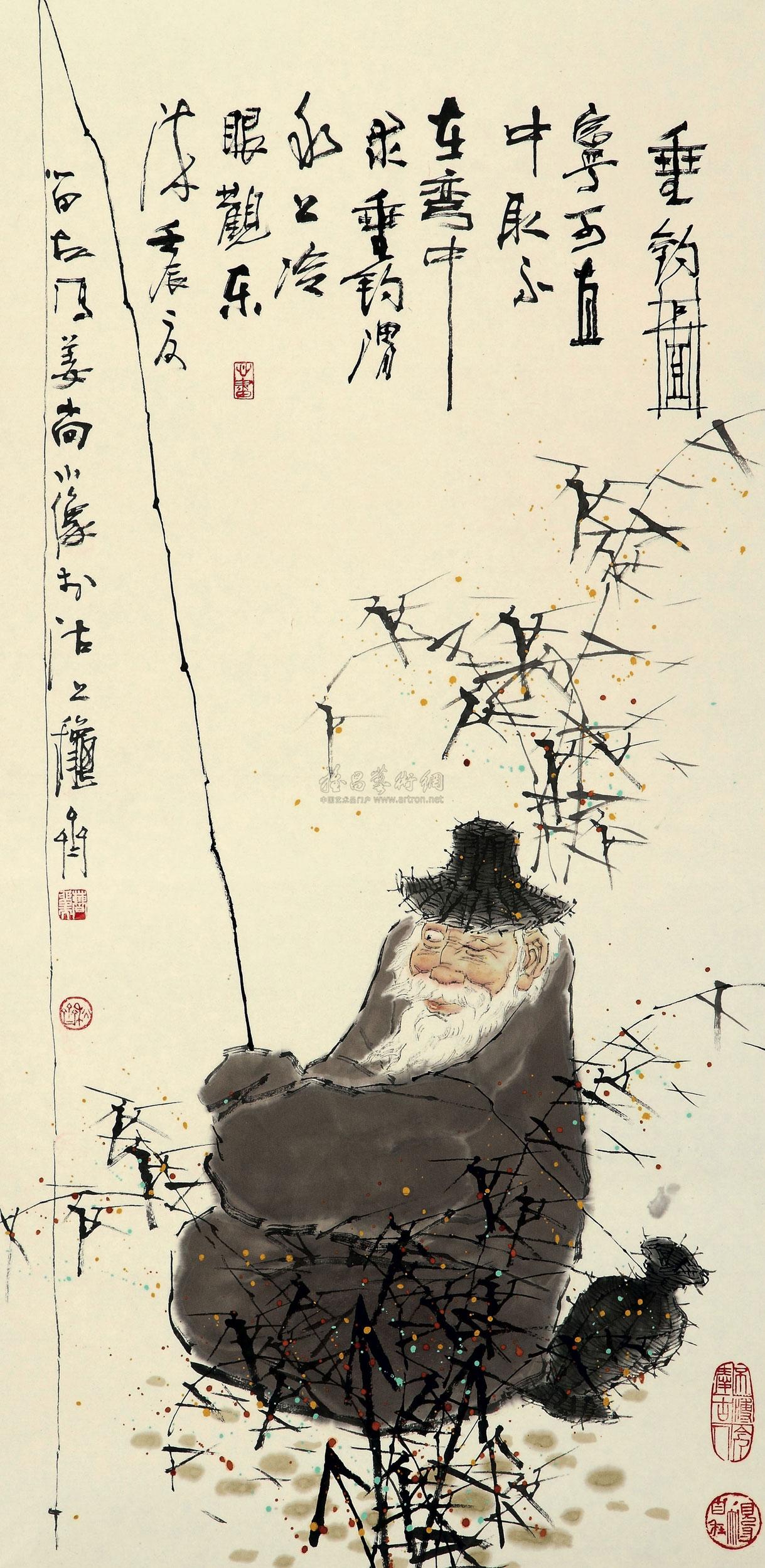 09952012年作垂钓图镜心设色纸本