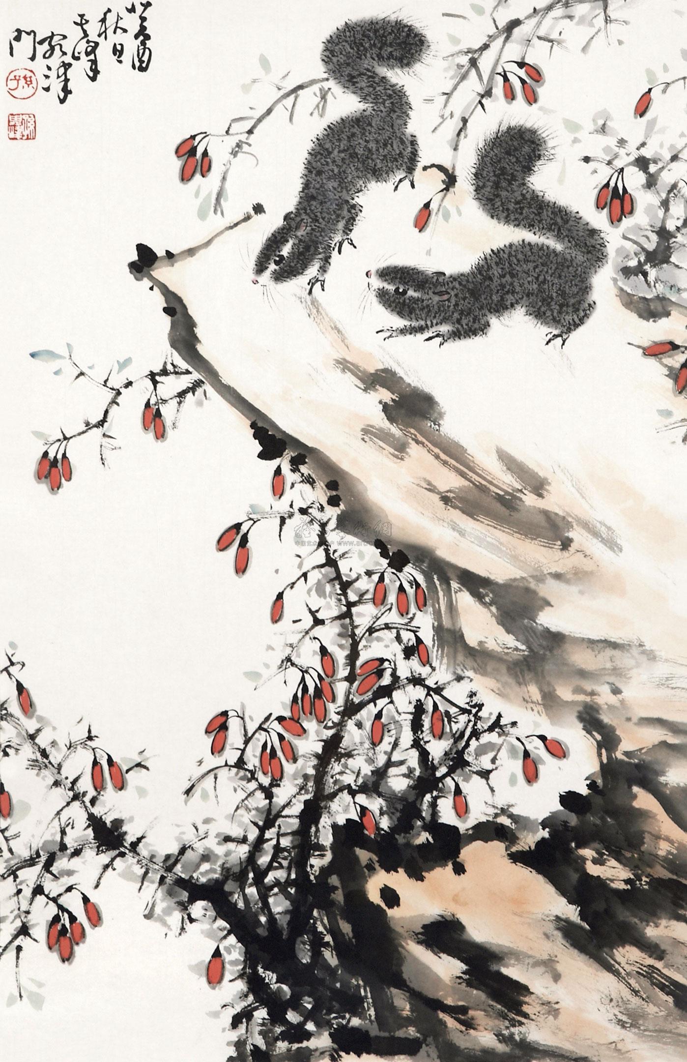 【松鼠 镜片】拍卖品_图片_价格_鉴赏_绘画_雅昌艺术品拍卖网