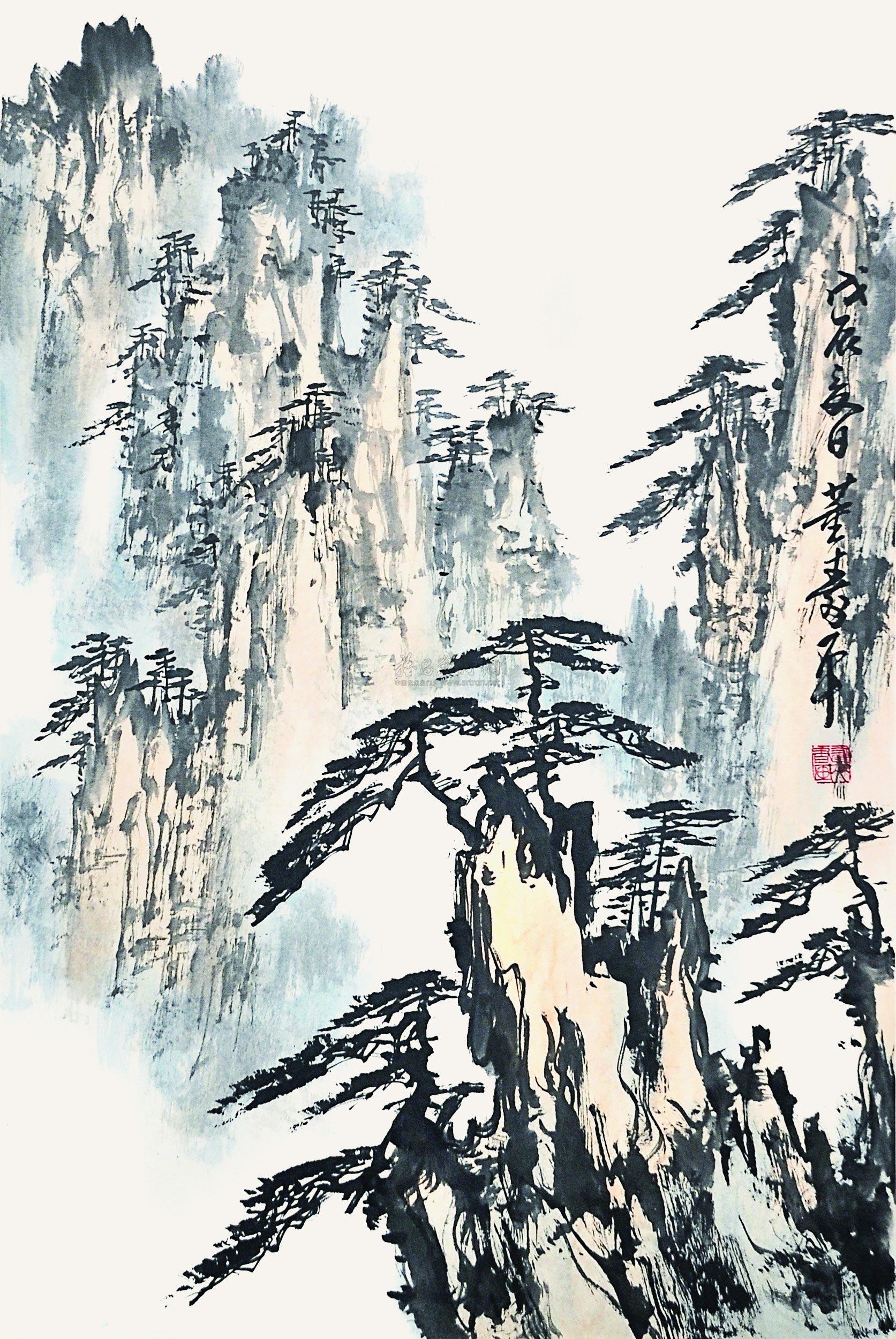 【黄山 镜框 纸本】拍卖品_图片_价格_鉴赏_绘画_雅昌艺术品拍卖网