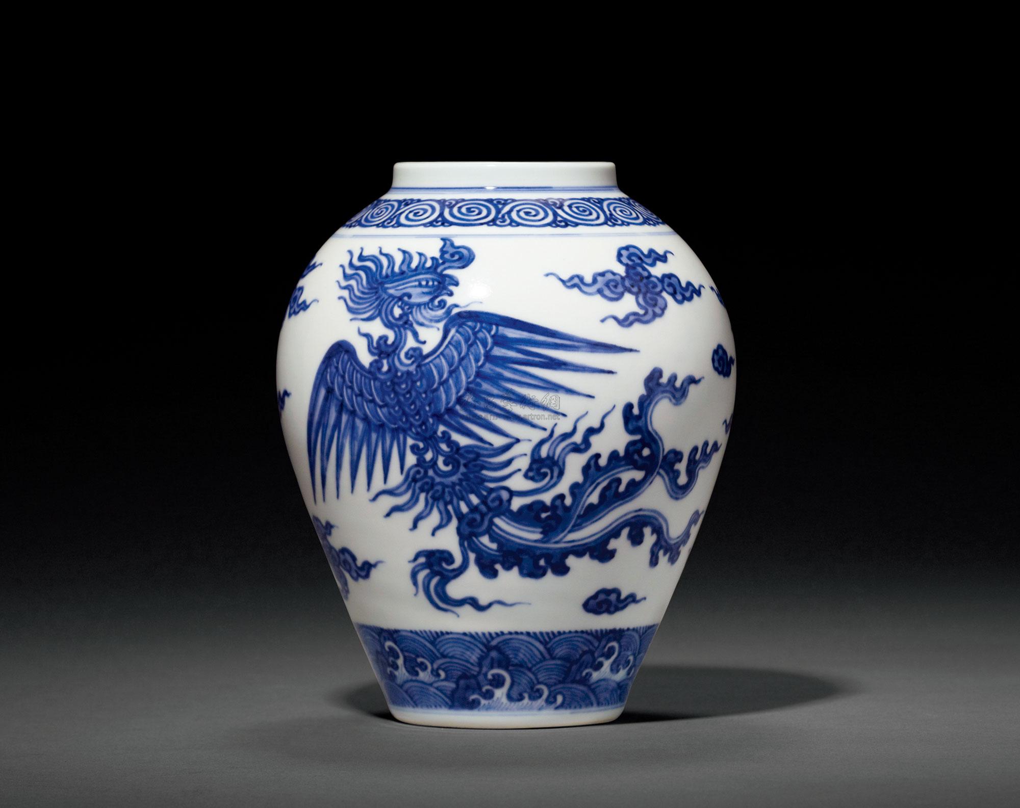 【清康熙 雍正 青花云凤纹罐】拍卖品_图片_价格_鉴赏_清代青花瓷器