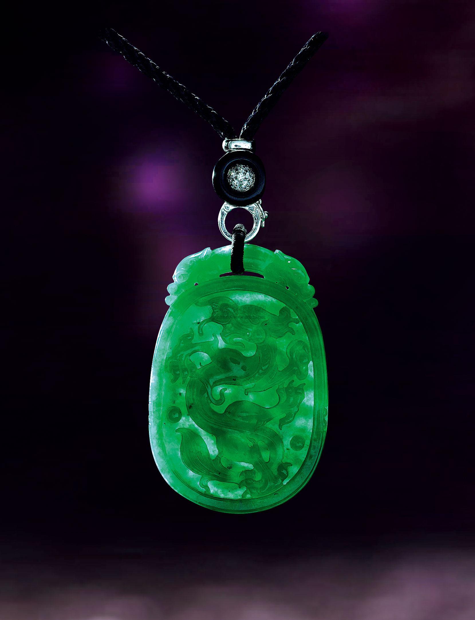 0226翡翠满绿龙牌